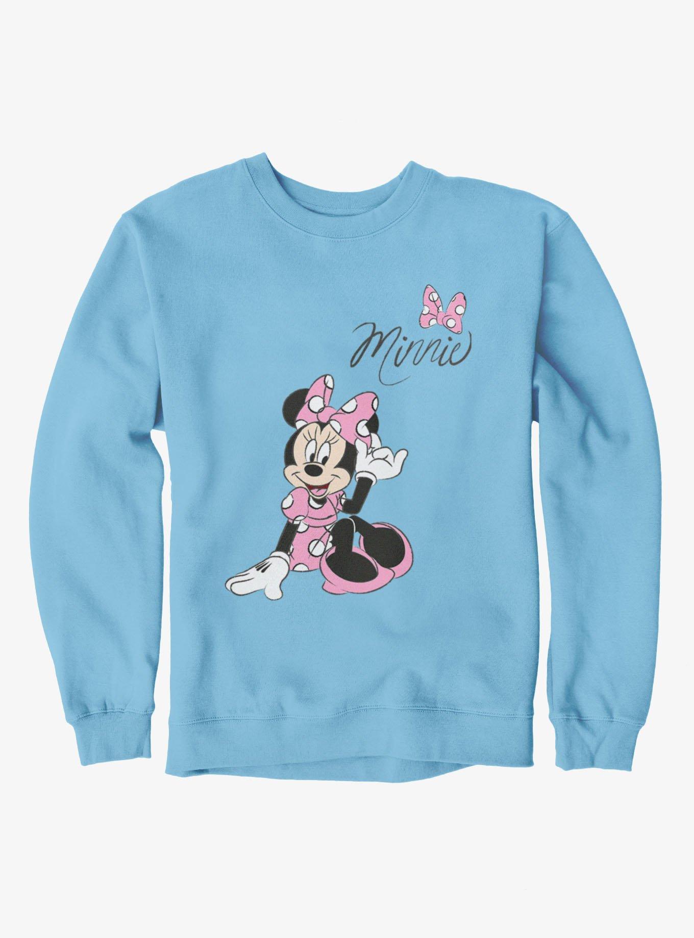 Disney Minnie Mouse Pink Dress Polka Dots Sweatshirt, , hi-res