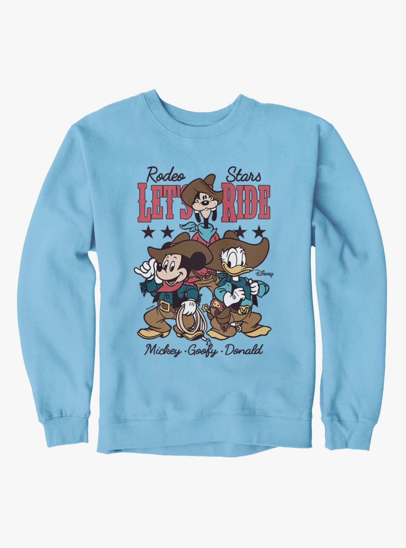 Disney Mickey Mouse Rodeo Stars Let's Ride Mickey Goofy Donald Sweatshirt, , hi-res
