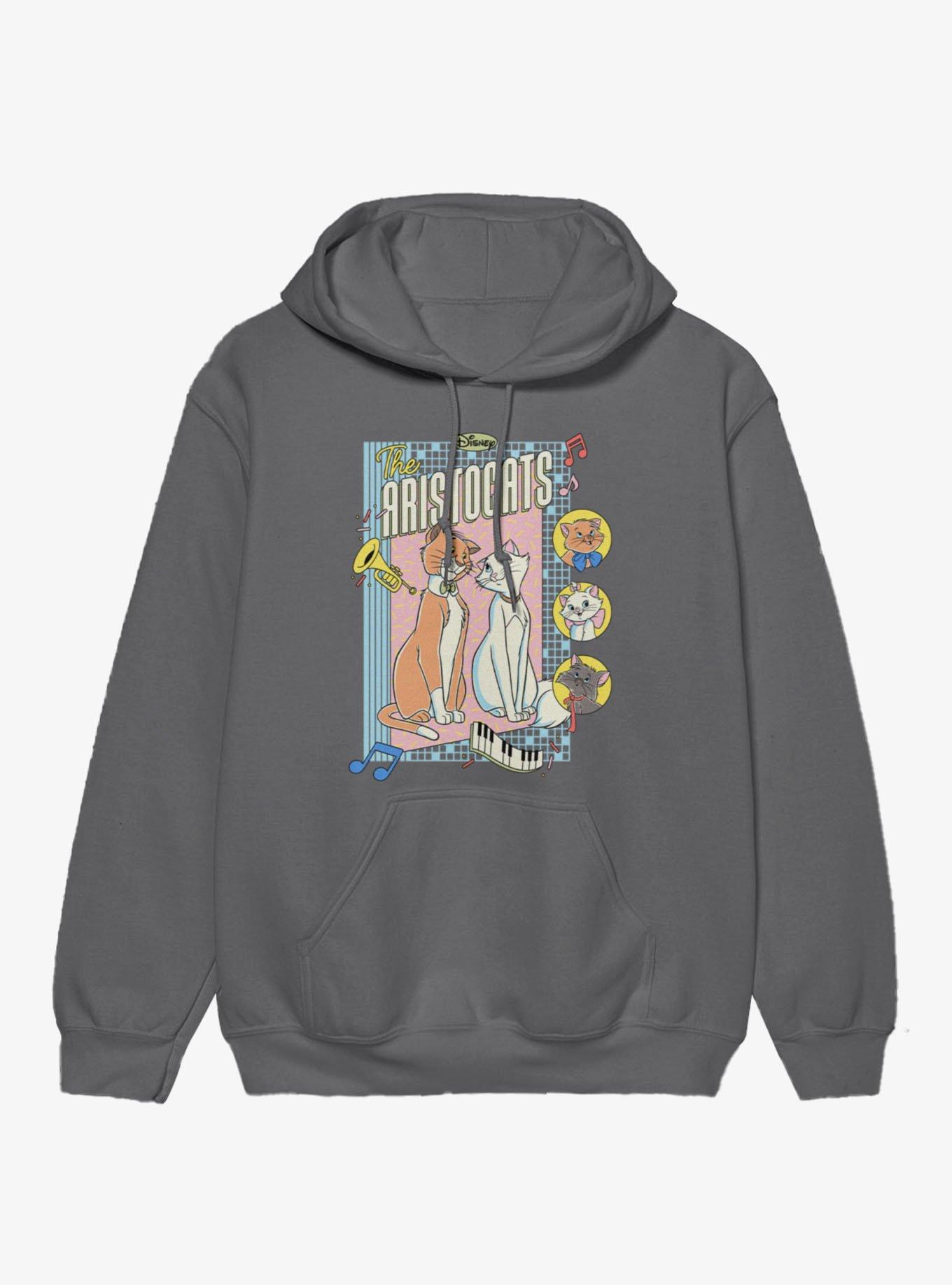Disney The Aristocats Vintage Music Cover Hoodie, CHARCOAL, hi-res view 1
