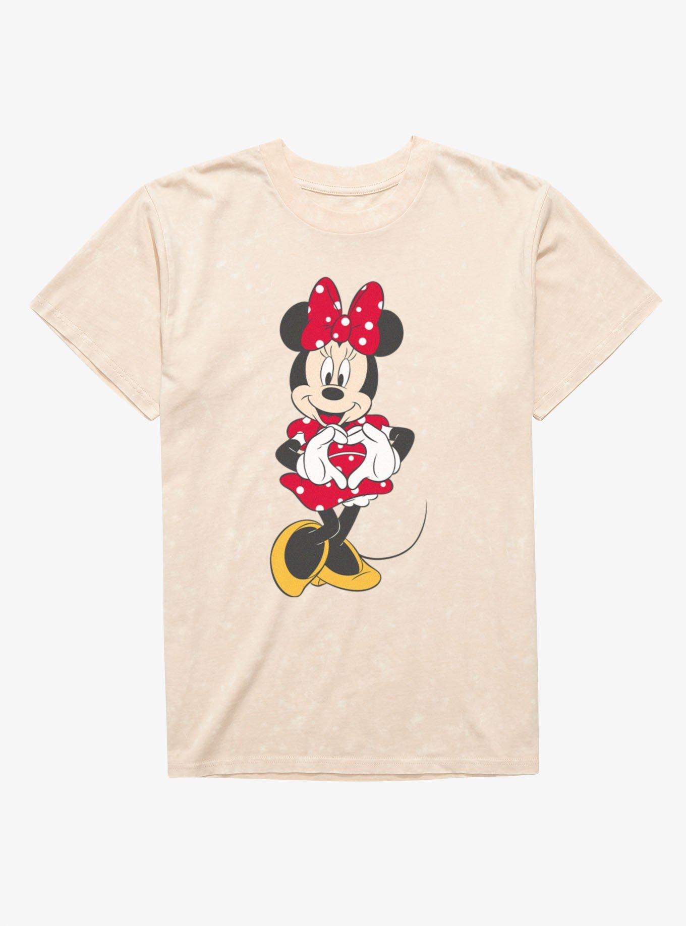Disney Minnie Mouse Heart Hands Polka Dot Dress Mineral Wash T-Shirt, , hi-res