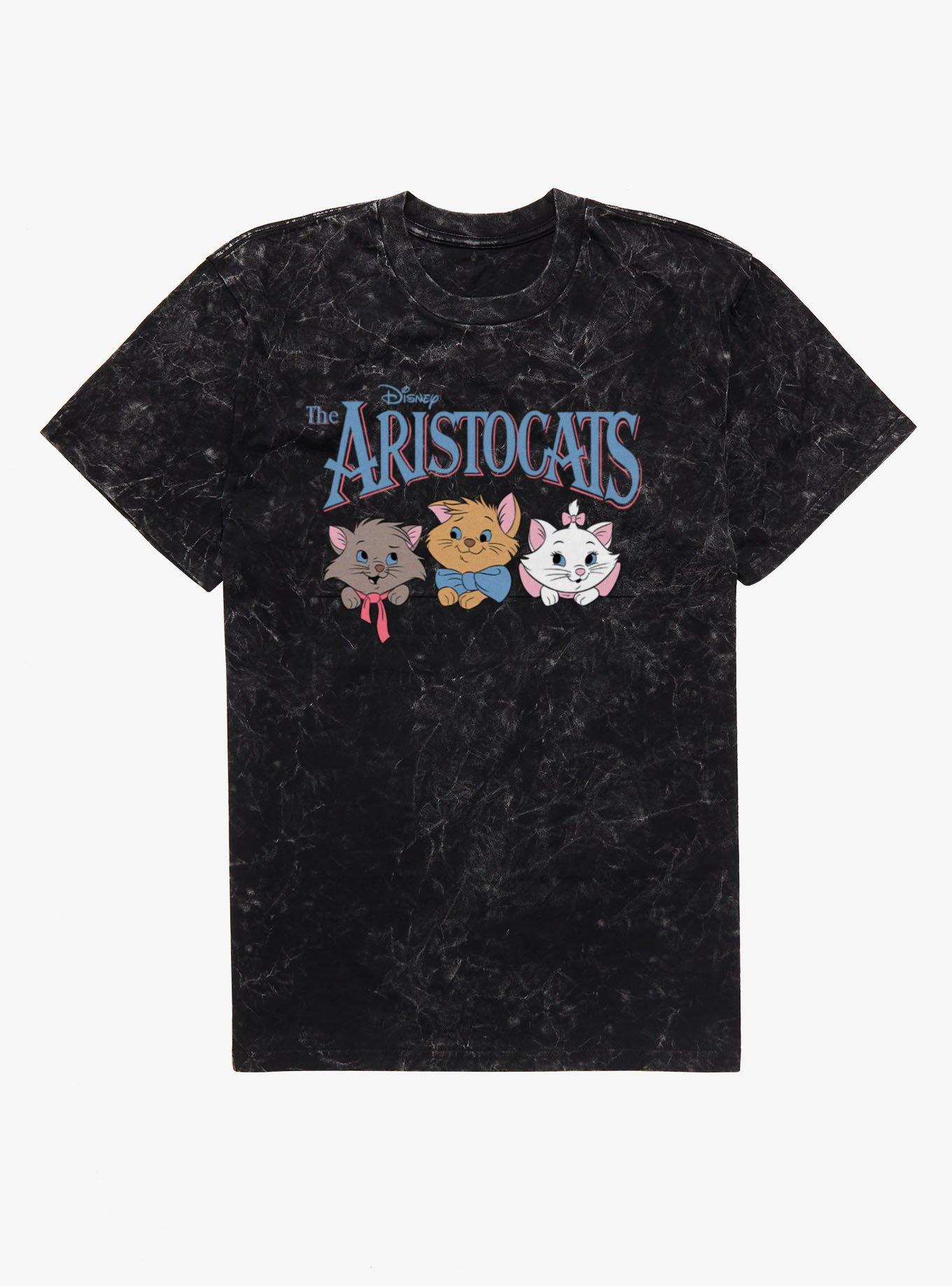 Disney The Aristocats Logo Kitten Face Lineup Mineral Wash T-Shirt, , hi-res