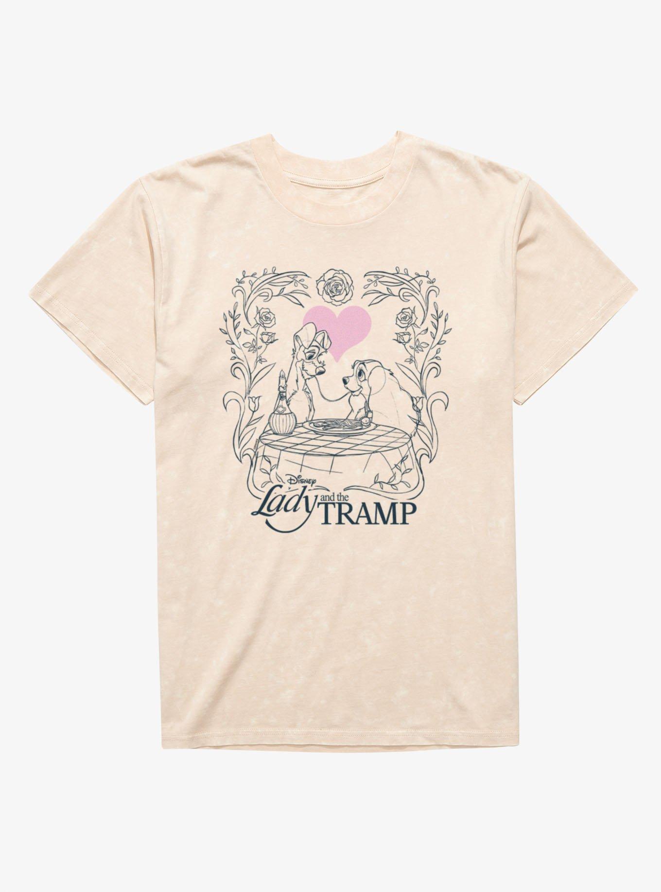 Disney Lady And The Tramp Love Spaghetti Night Mineral Wash T-Shirt, , hi-res