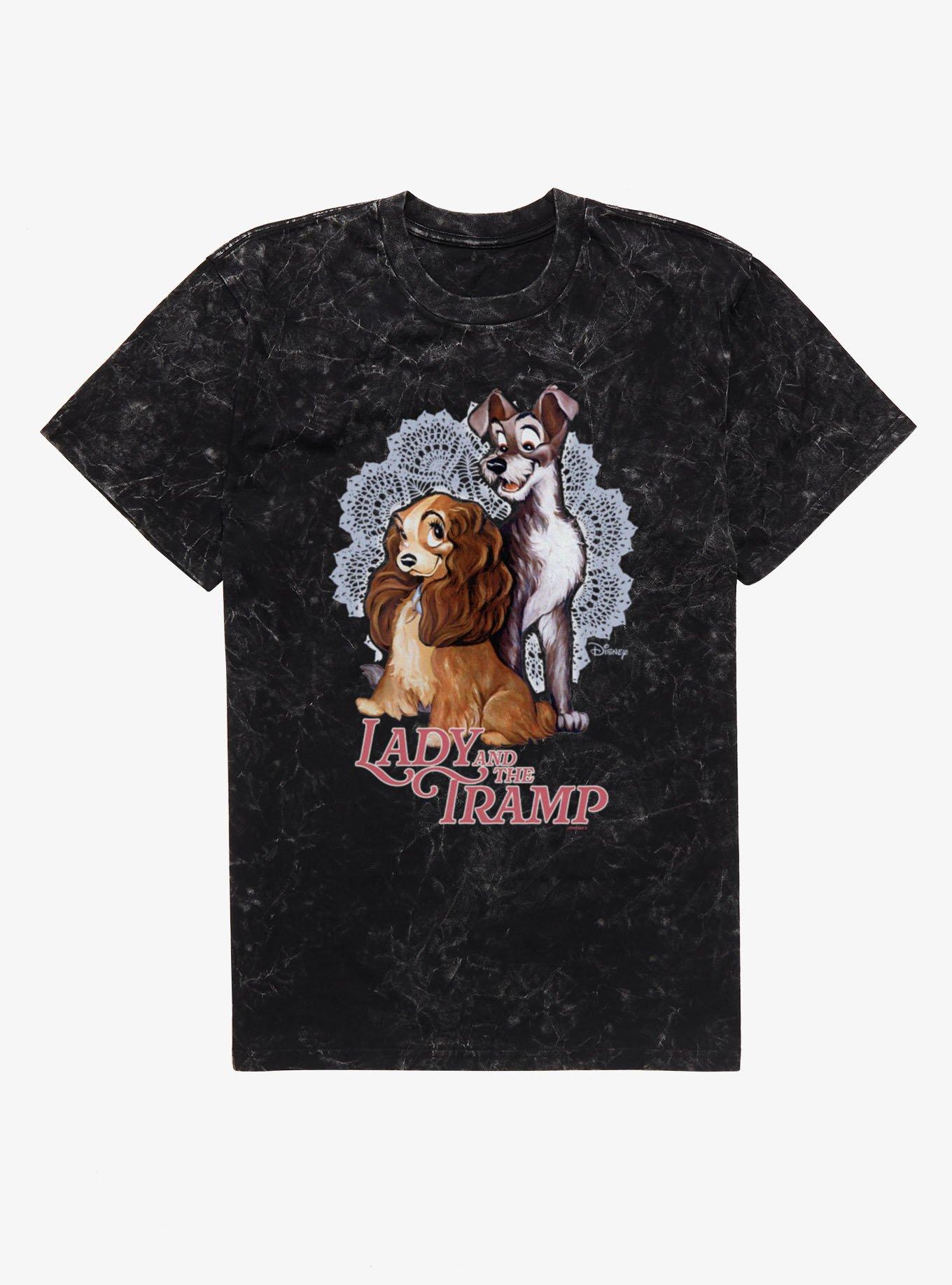Disney Lady And The Tramp Doily Couple Mineral Wash T-Shirt, , hi-res