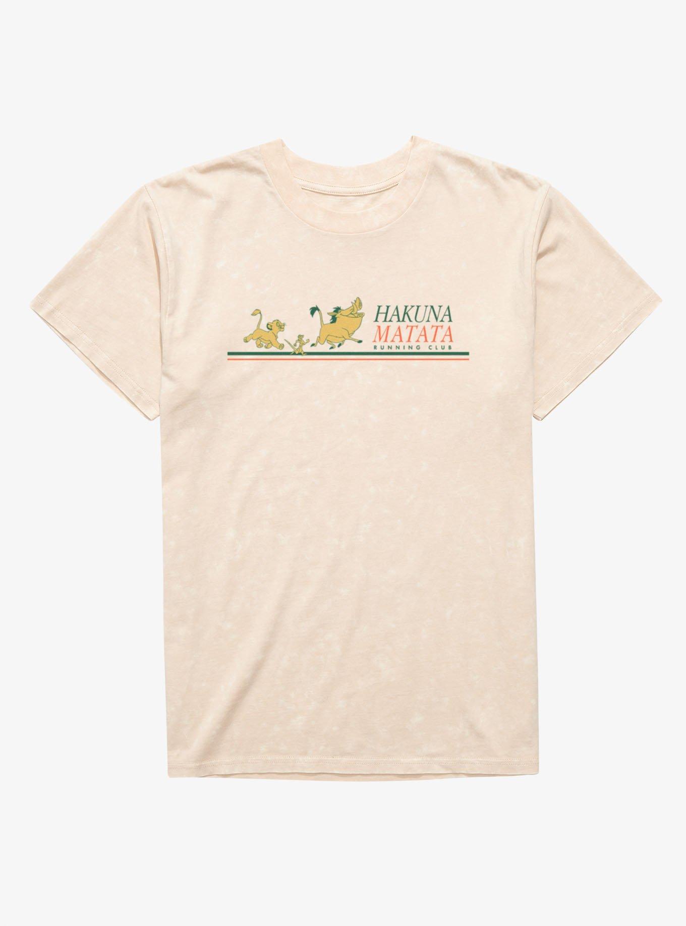 Disney The Lion King Hakuna Matata Running Club Stripes Mineral Wash T-Shirt, NATURAL MINERAL WASH, hi-res view 1