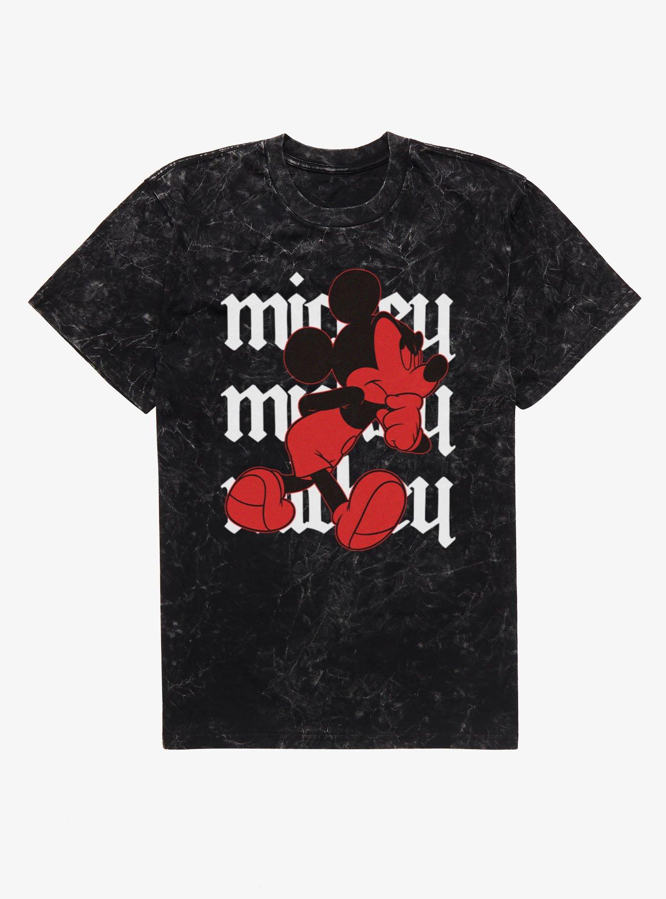 Disney Mickey Mouse Walking Thinker Mineral Wash T-Shirt, , hi-res