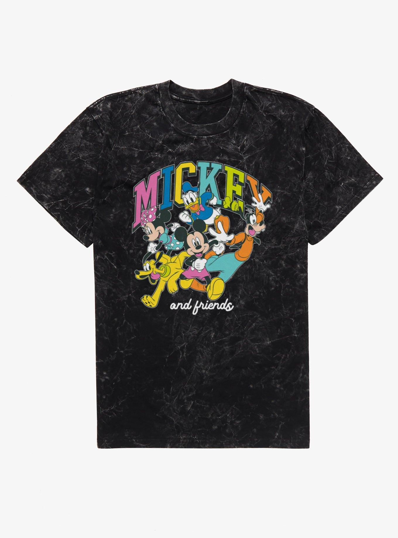 Disney Mickey Mouse & Friends Running Colors Group Mineral Wash T-Shirt, , hi-res