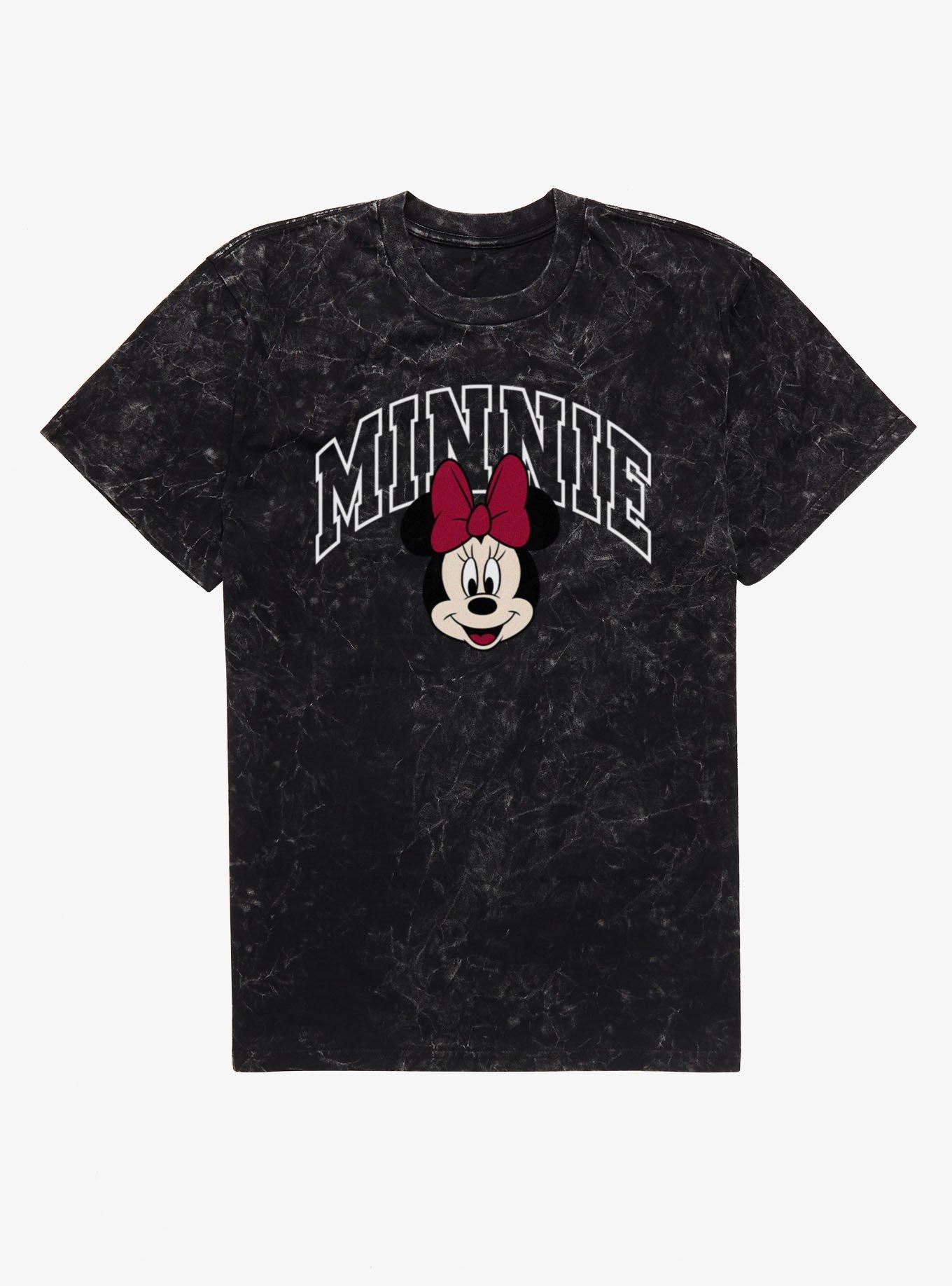 Disney Minnie Mouse Collegiate Outline Mineral Wash T-Shirt, , hi-res