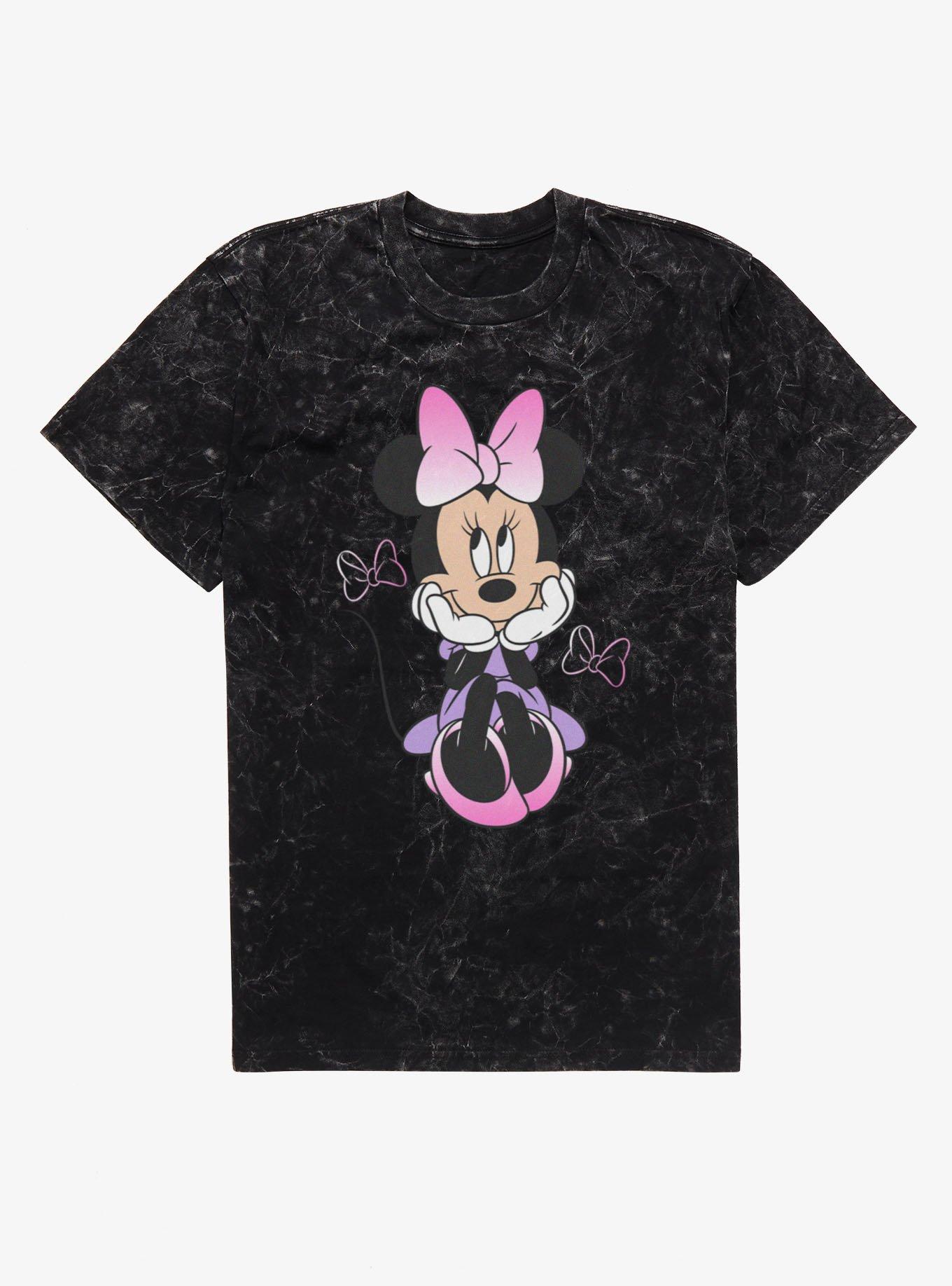 Disney Minnie Mouse Sitting Bow Gradients Mineral Wash T-Shirt, , hi-res