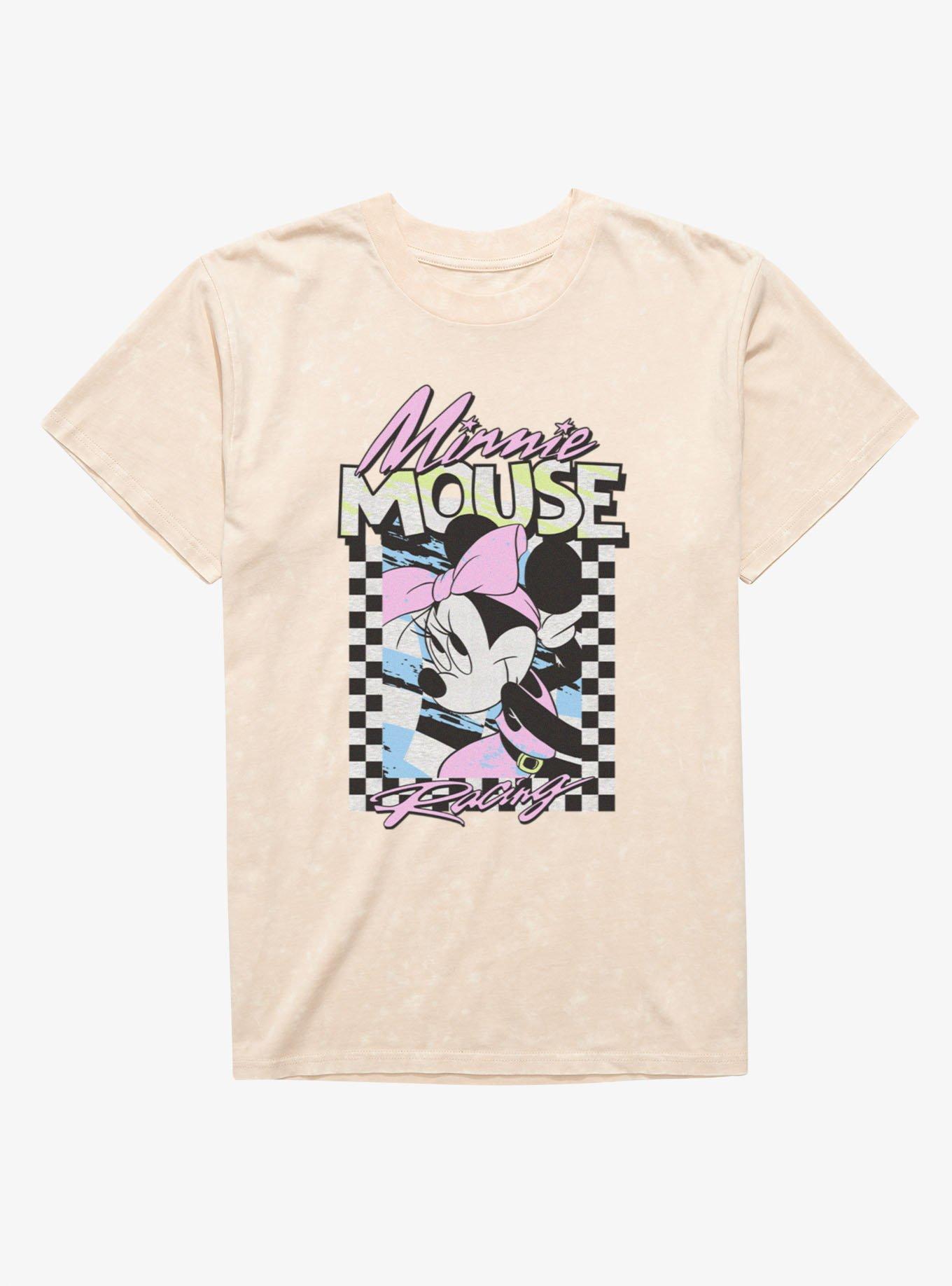 Disney Minnie Mouse Racing Checkered Frame Mineral Wash T-Shirt, , hi-res