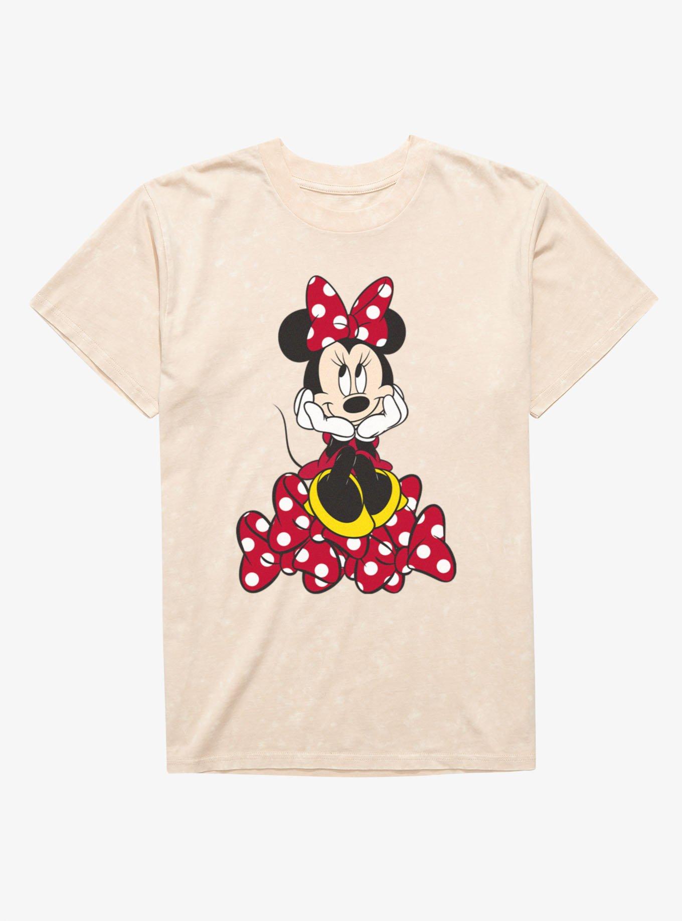 Disney Minnie Mouse Happy Pile Of Bows Mineral Wash T-Shirt