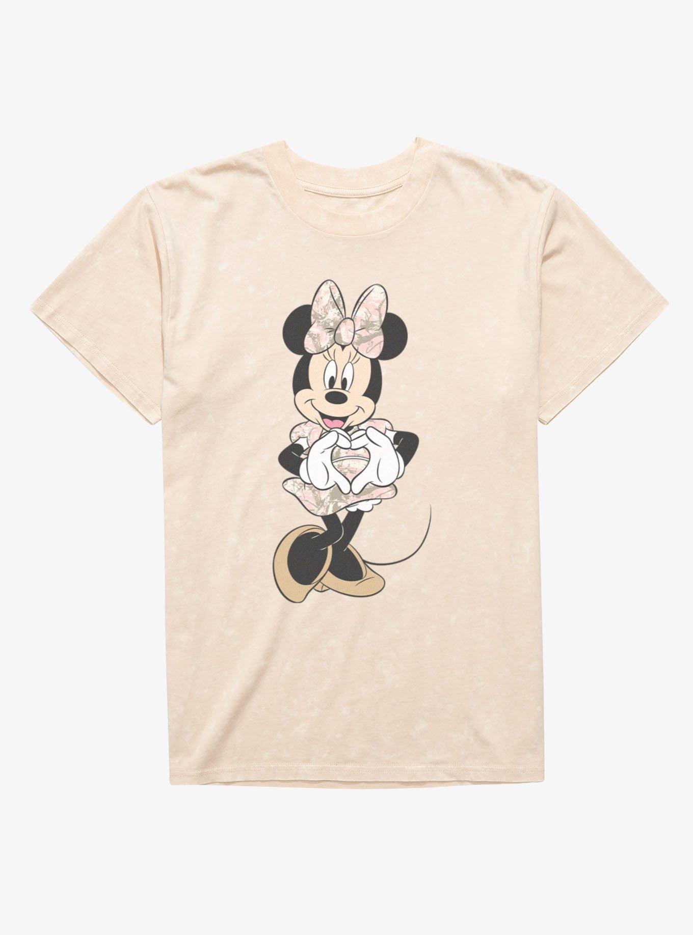 Disney Minnie Mouse Heart Hands Pink Camo Dress Mineral Wash T-Shirt, , hi-res