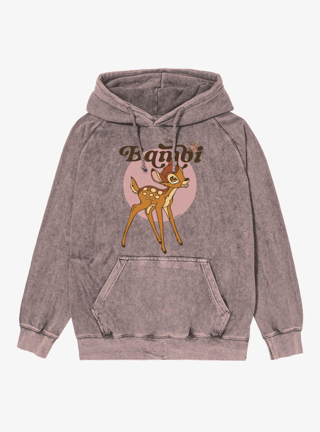 Disney Bambi Butterfly Circle Vintage Mineral Washed Hoodie, , hi-res