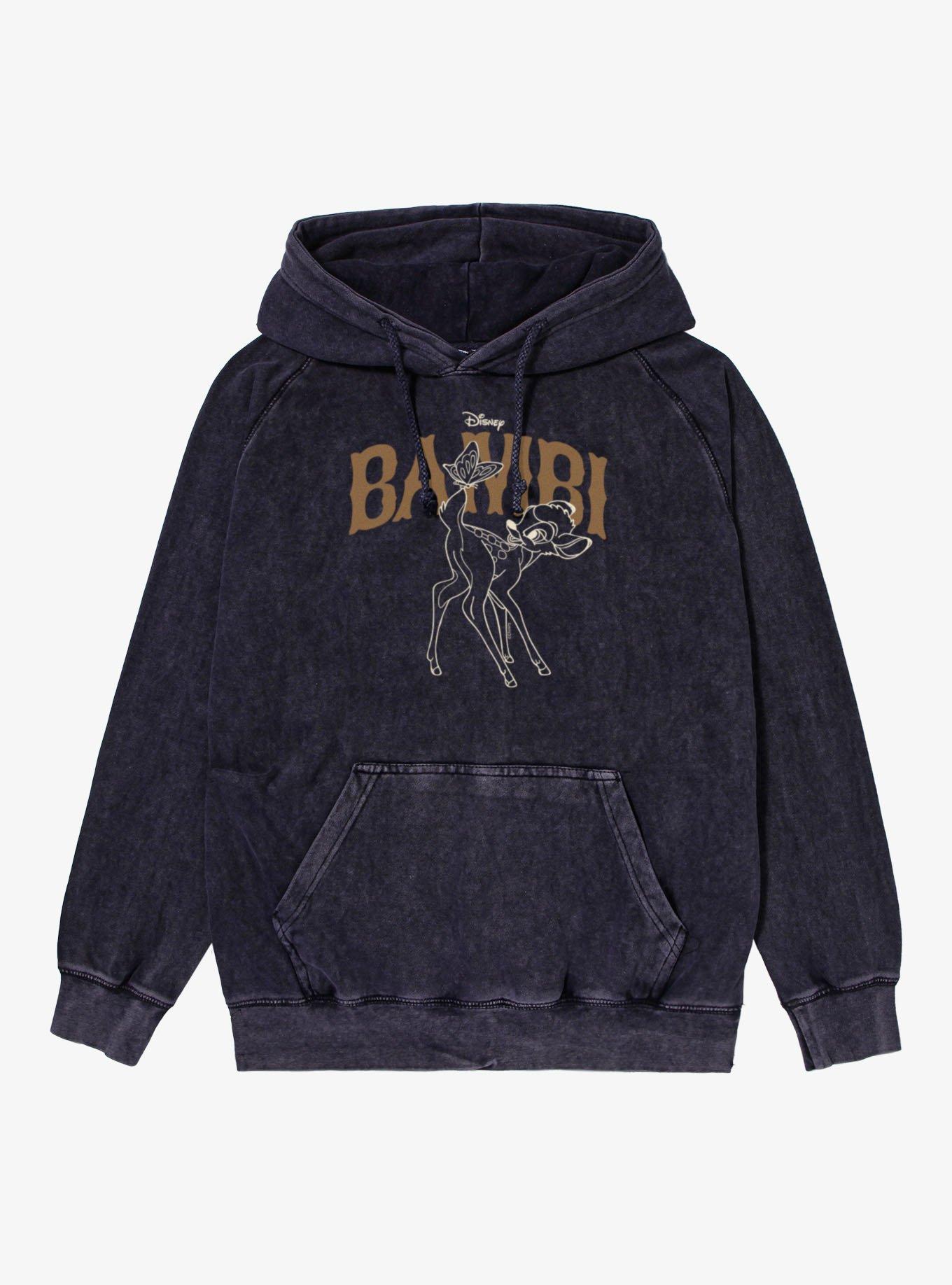 Disney Bambi Rustic Butterfly Outline Vintage Mineral Washed Hoodie, , hi-res