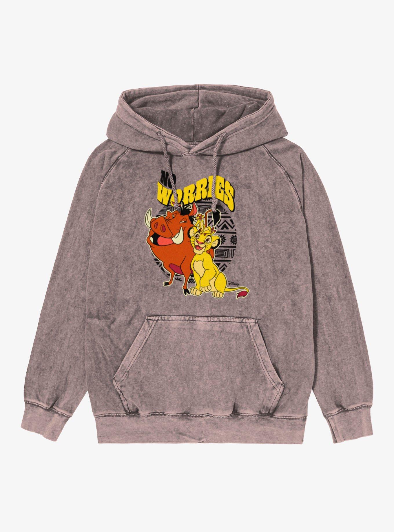Disney The Lion King No Worries Group Vintage Mineral Washed Hoodie, , hi-res