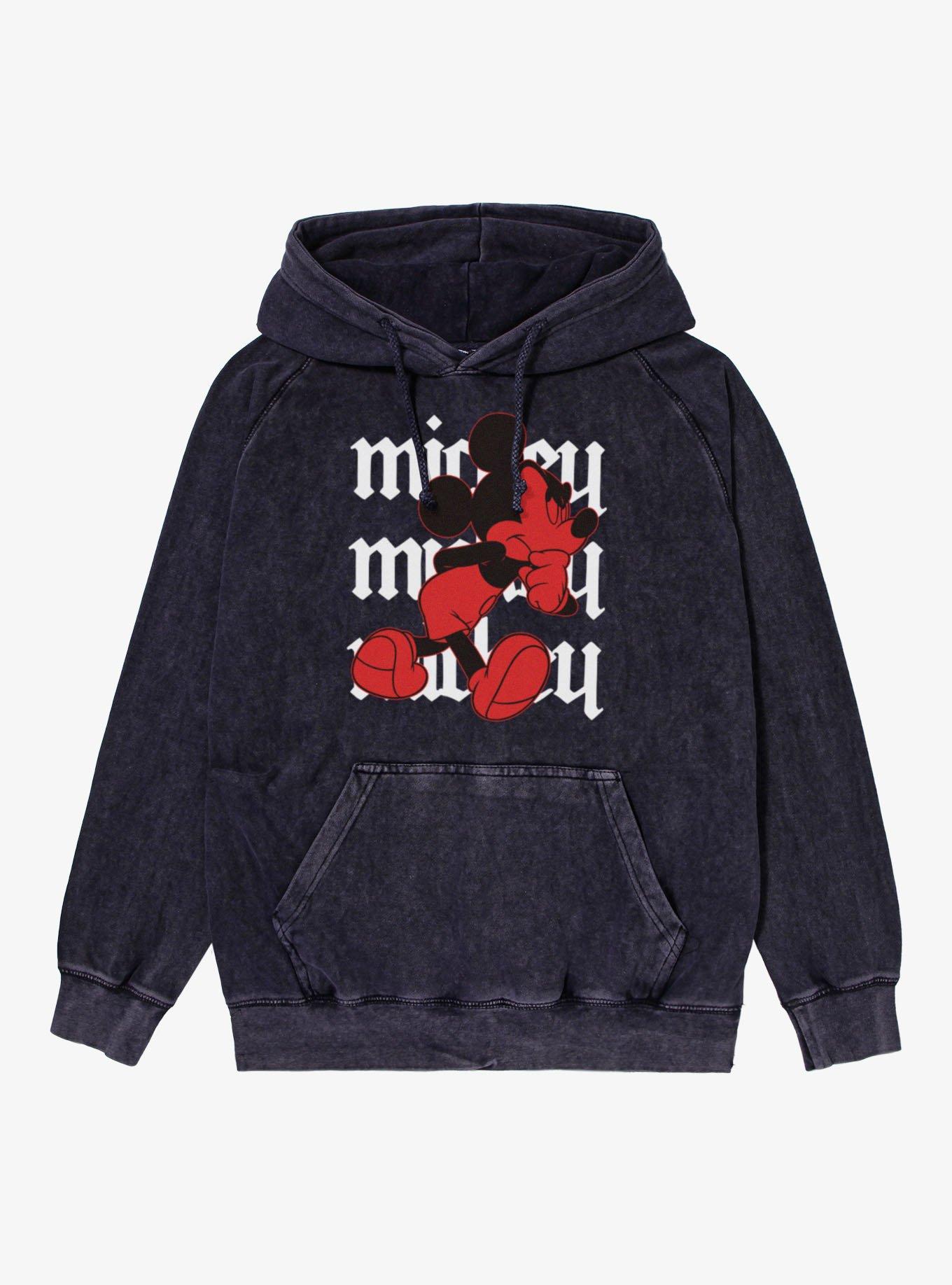 Disney Mickey Mouse Walking Thinker Vintage Mineral Washed Hoodie, , hi-res