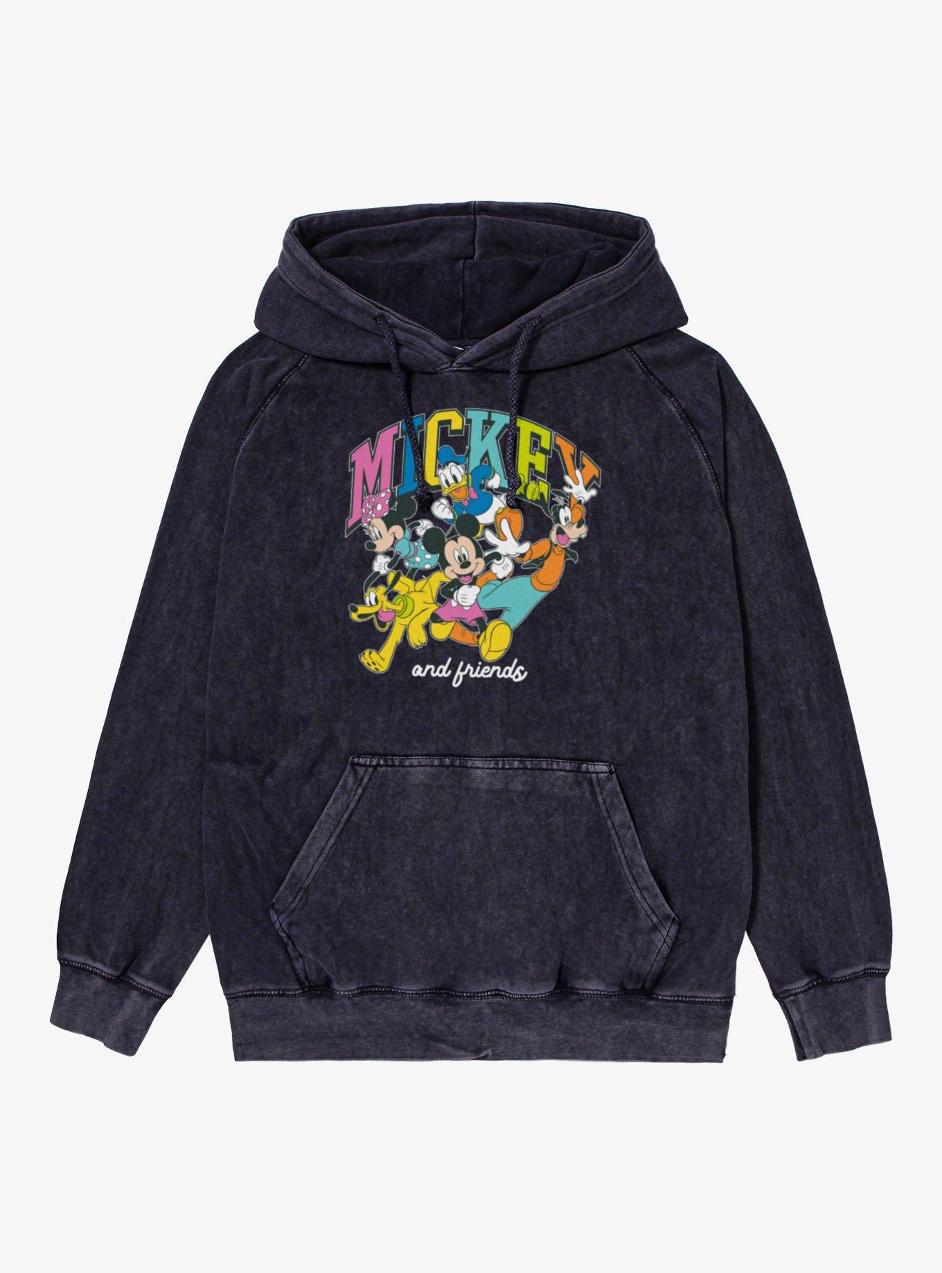 Disney Mickey Mouse & Friends Running Colors Group Vintage Mineral Washed Hoodie, , hi-res