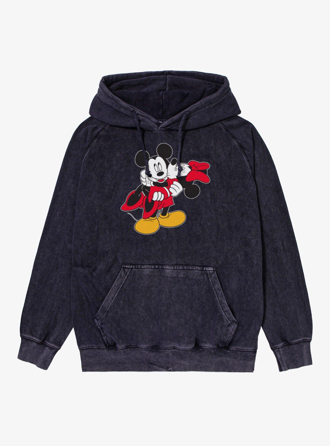 Disney Mickey Mouse Carrying Kiss Minnie Vintage Mineral Washed Hoodie, , hi-res