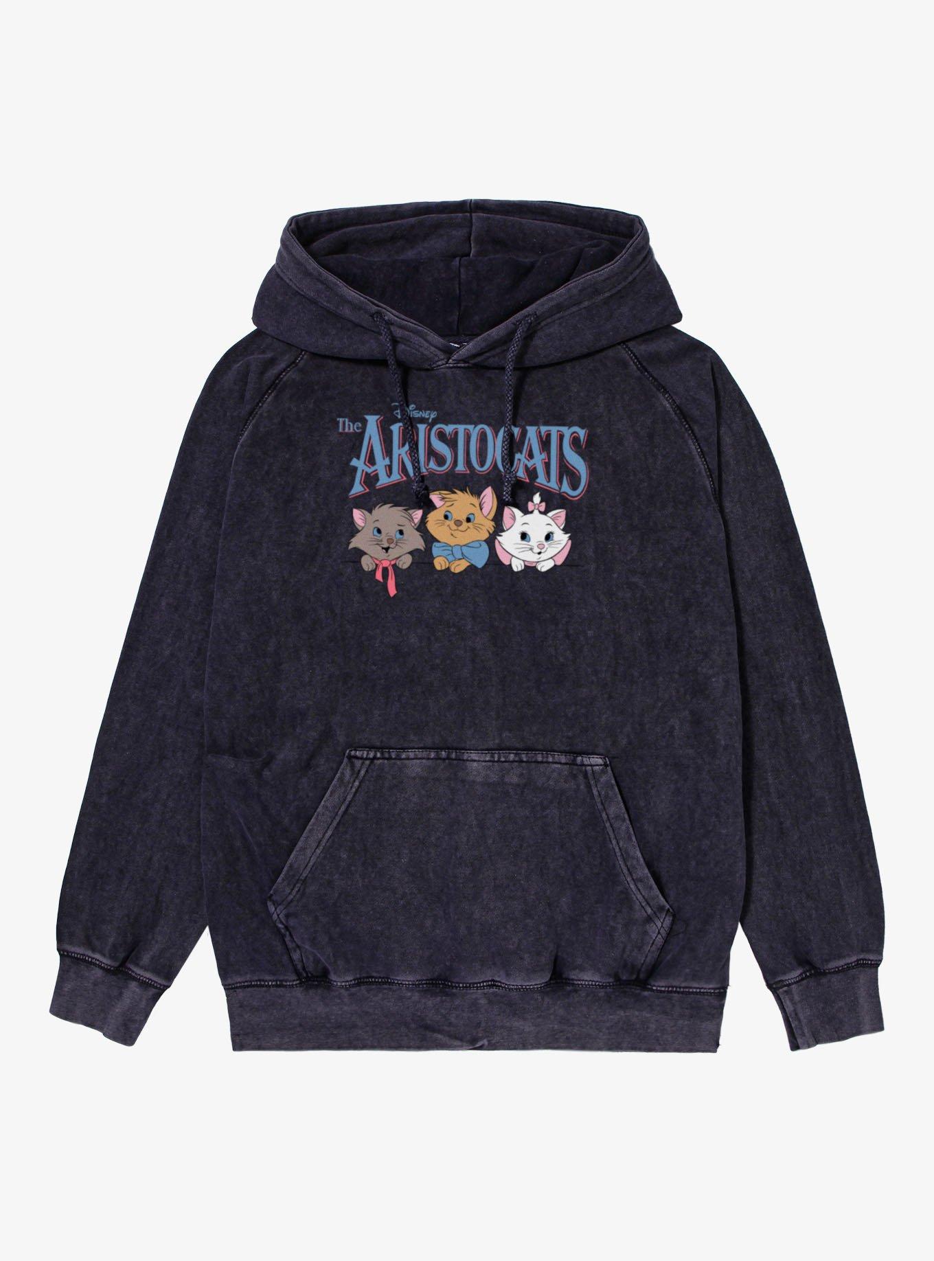 Disney The Aristocats Logo Kitten Face Lineup Vintage Mineral Washed Hoodie, , hi-res