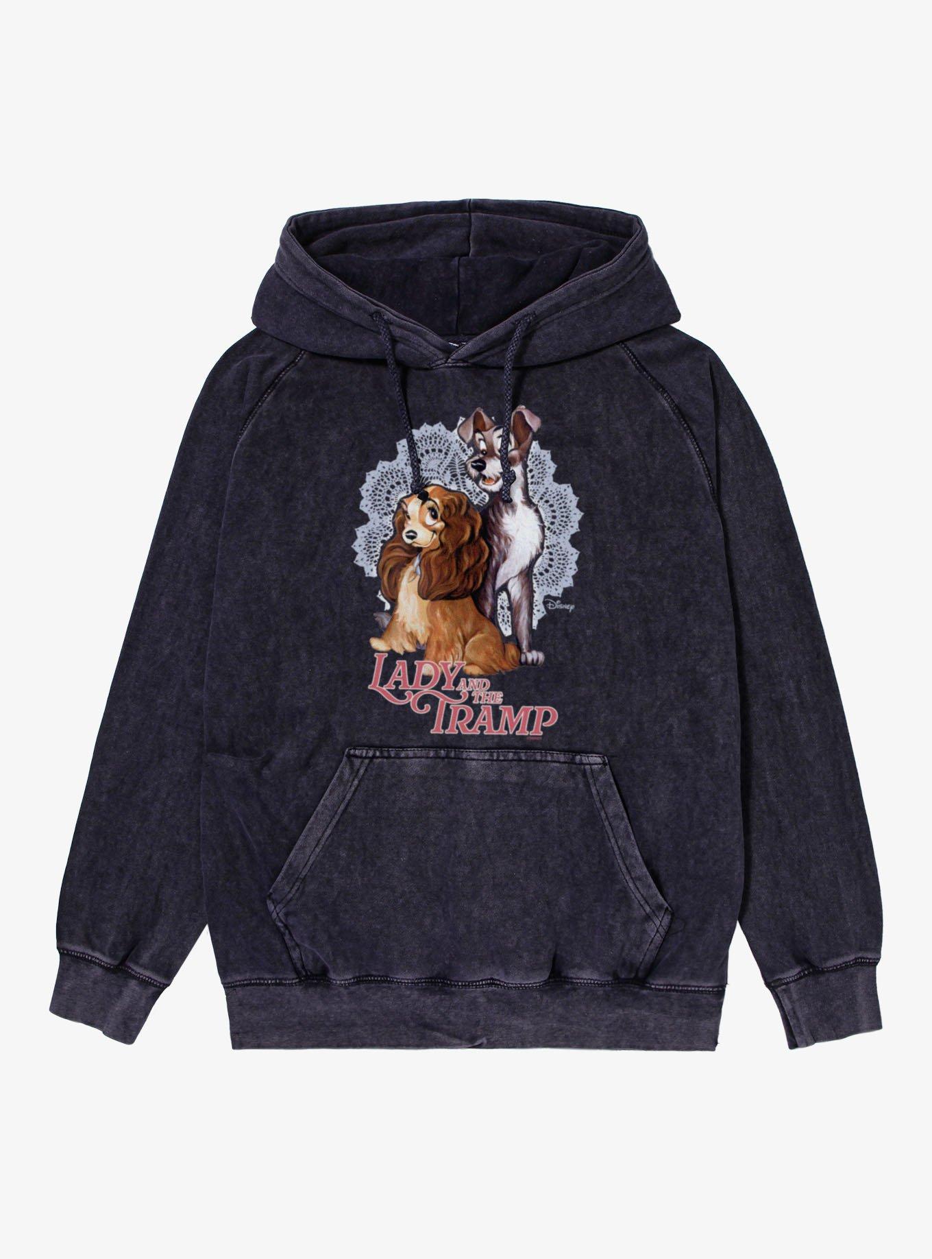Disney Lady And The Tramp Doily Couple Vintage Mineral Washed Hoodie, , hi-res