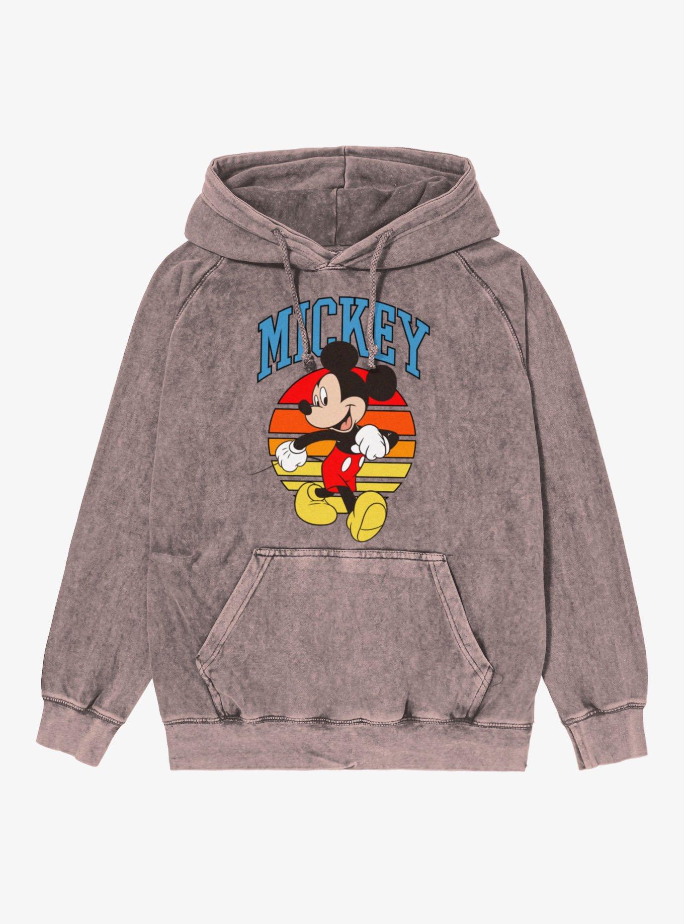 Disney Mickey Mouse Sunrise Circle Vintage Mineral Washed Hoodie, , hi-res