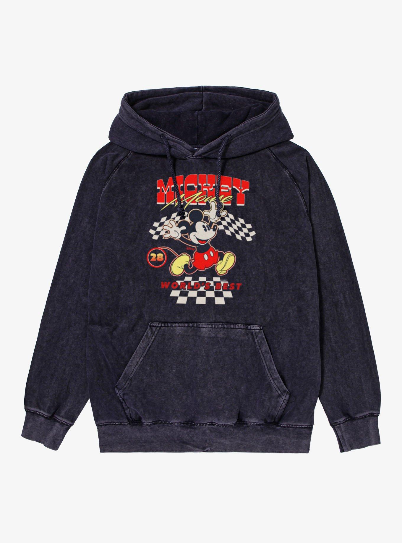 Disney Mickey Mouse World's Best Racer 28 Vintage Vintage Mineral Washed Hoodie, , hi-res