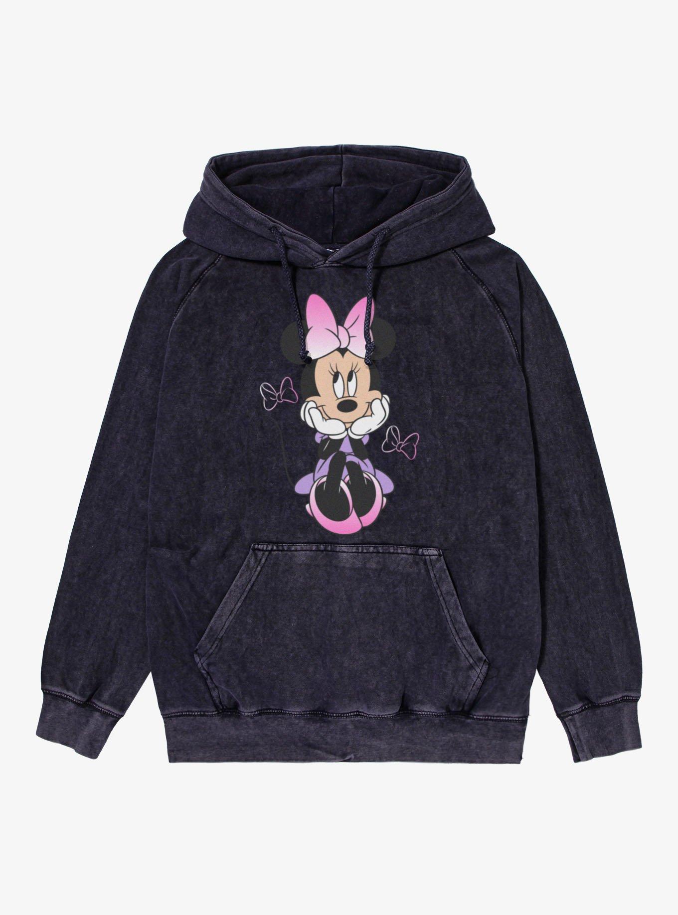 Disney Minnie Mouse Sitting Bow Gradients Vintage Mineral Washed Hoodie, , hi-res