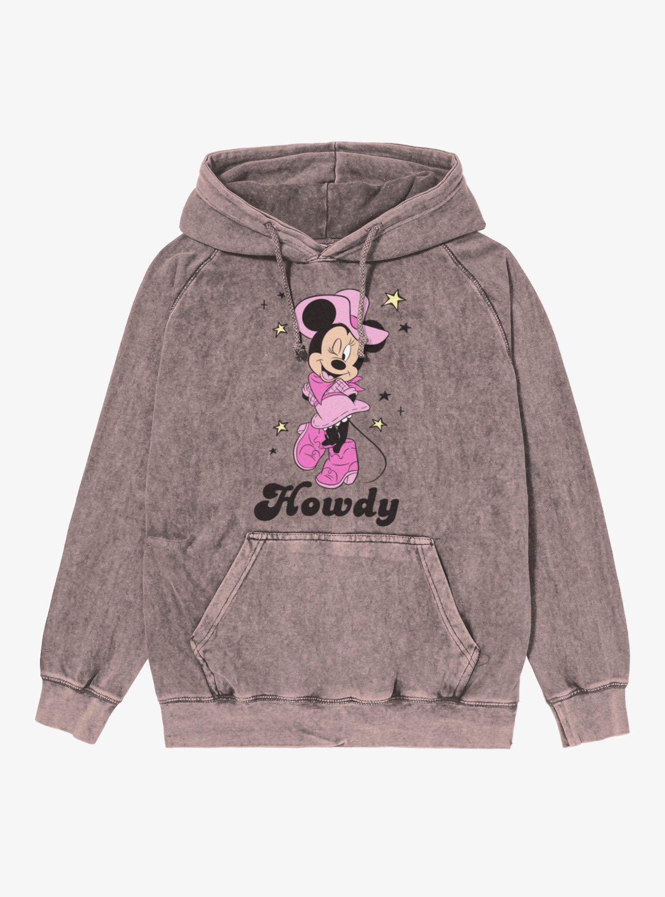 Disney Minnie Mouse Howdy Cowgirl Wink Vintage Mineral Washed Hoodie, , hi-res