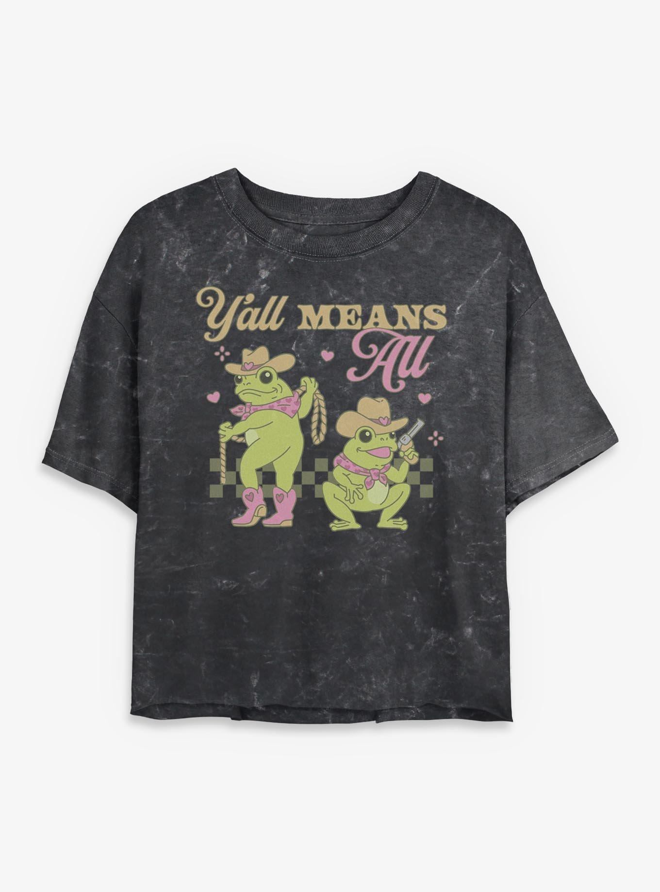 Western Frogs Gay Pride Girls Mineral Wash Crop T-Shirt Hot Topic Exclusive, , hi-res