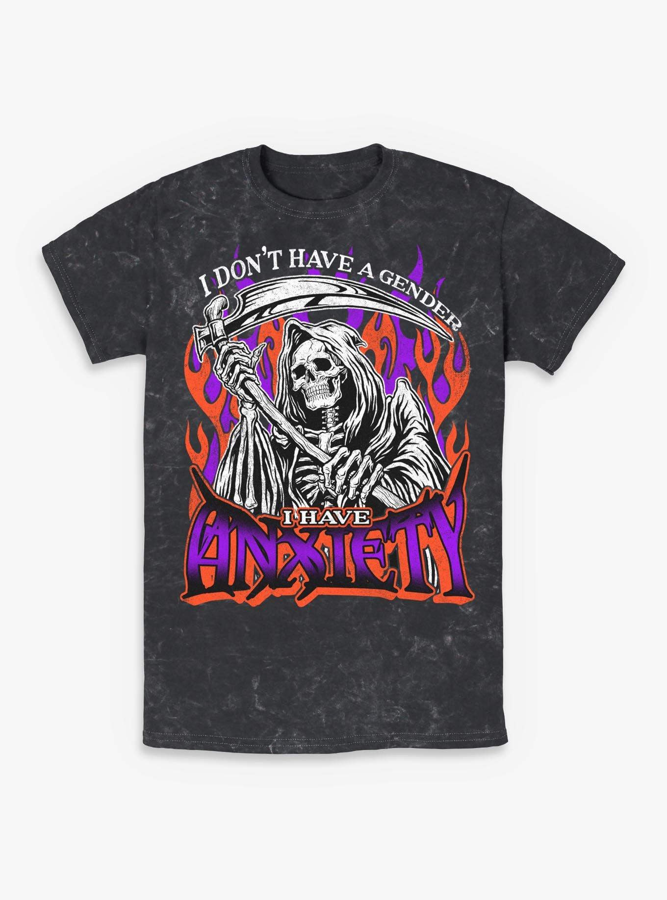 I Don't Have A Gender I Have Anxiety Mineral Wash T-Shirt Hot Topic Exclusive, , hi-res