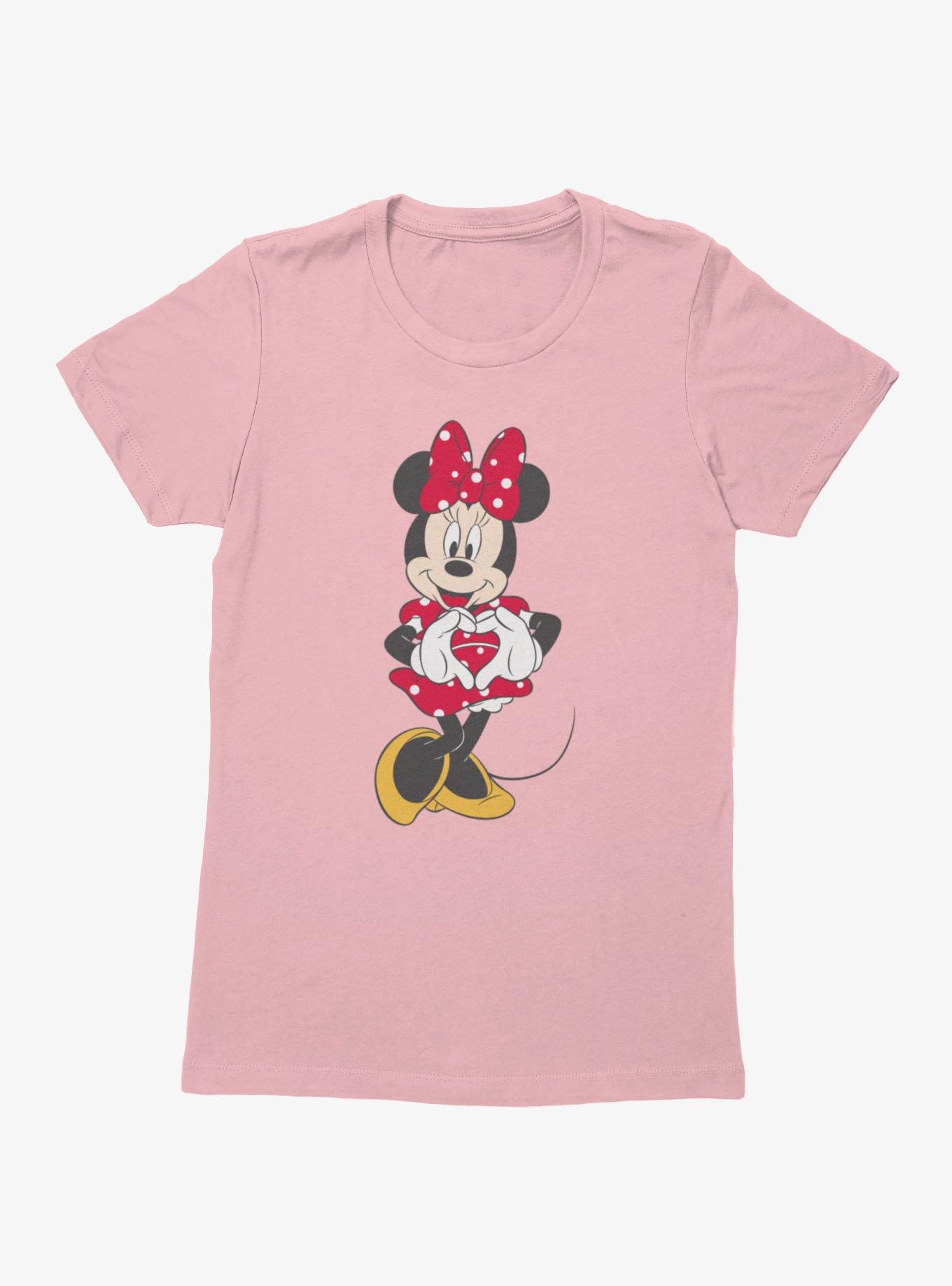 Disney Minnie Mouse Heart Hands Polka Dot Dress Womens T-Shirt, , hi-res