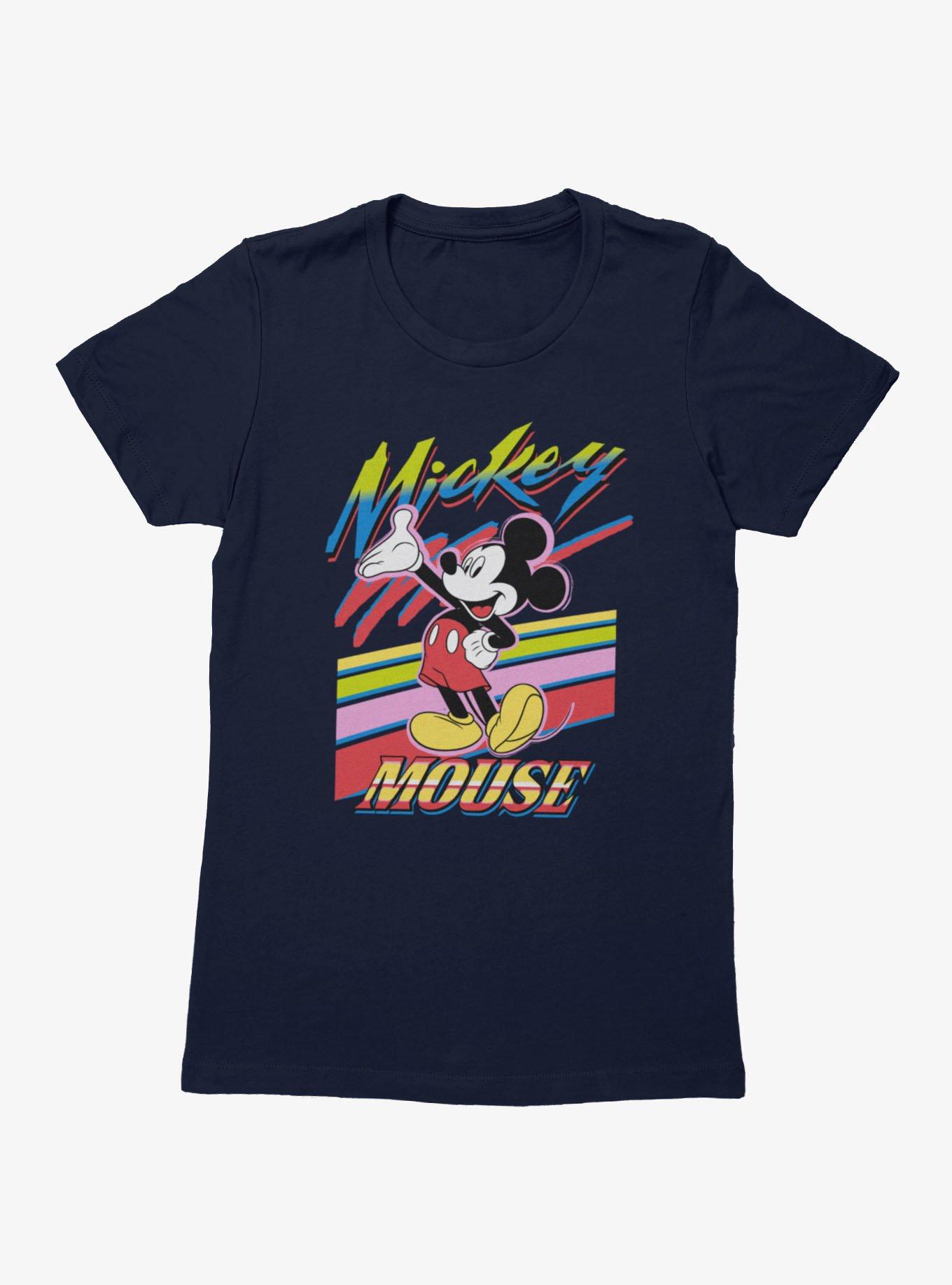 Disney Mickey Mouse Retro Paint Stripes Womens T-Shirt, , hi-res