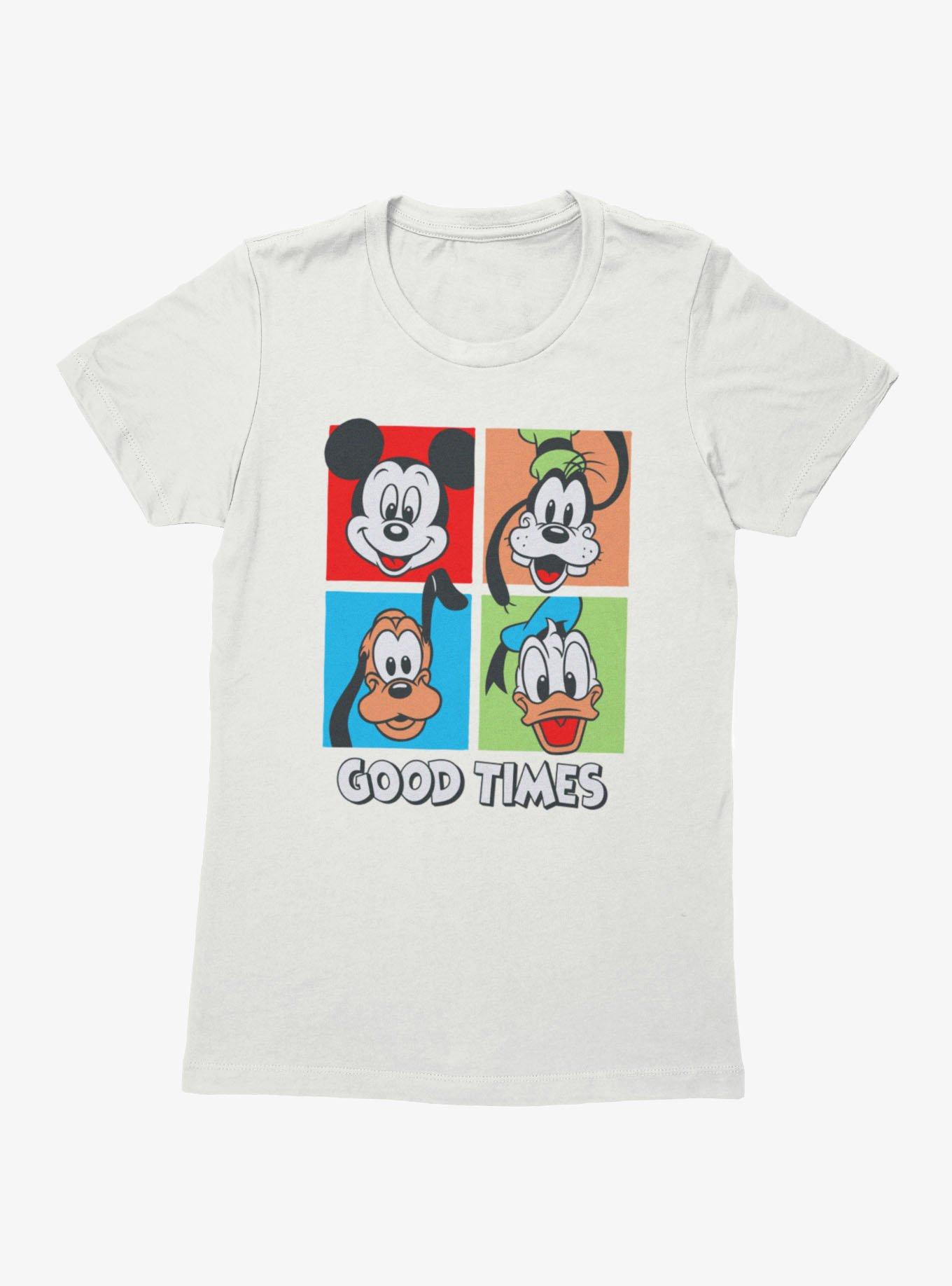 Disney Mickey Mouse Good Times Squares Donald Goofy Pluto Womens T-Shirt, , hi-res