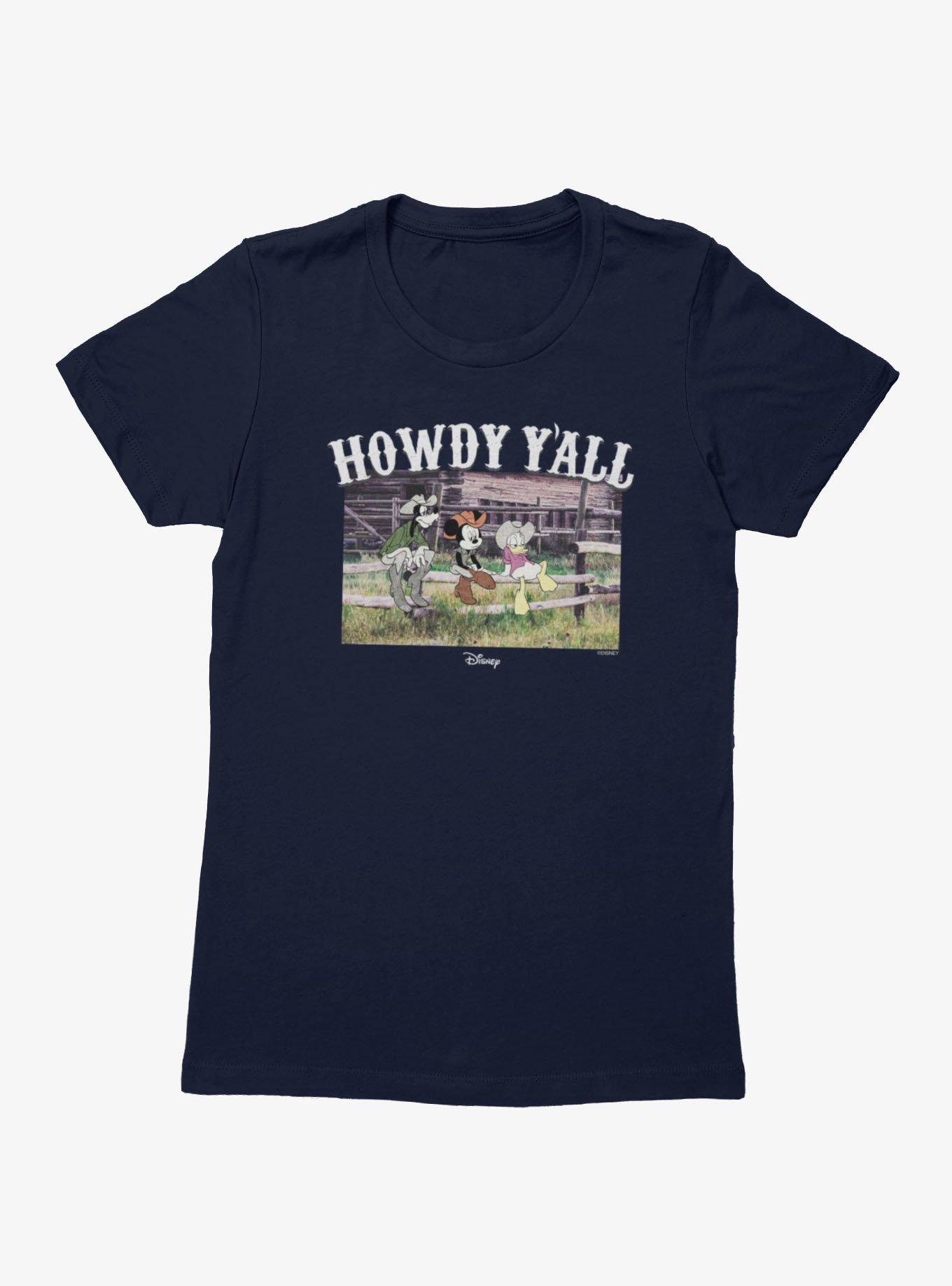 Disney Mickey Mouse Howdy Y'all Fence Post Group Womens T-Shirt, , hi-res