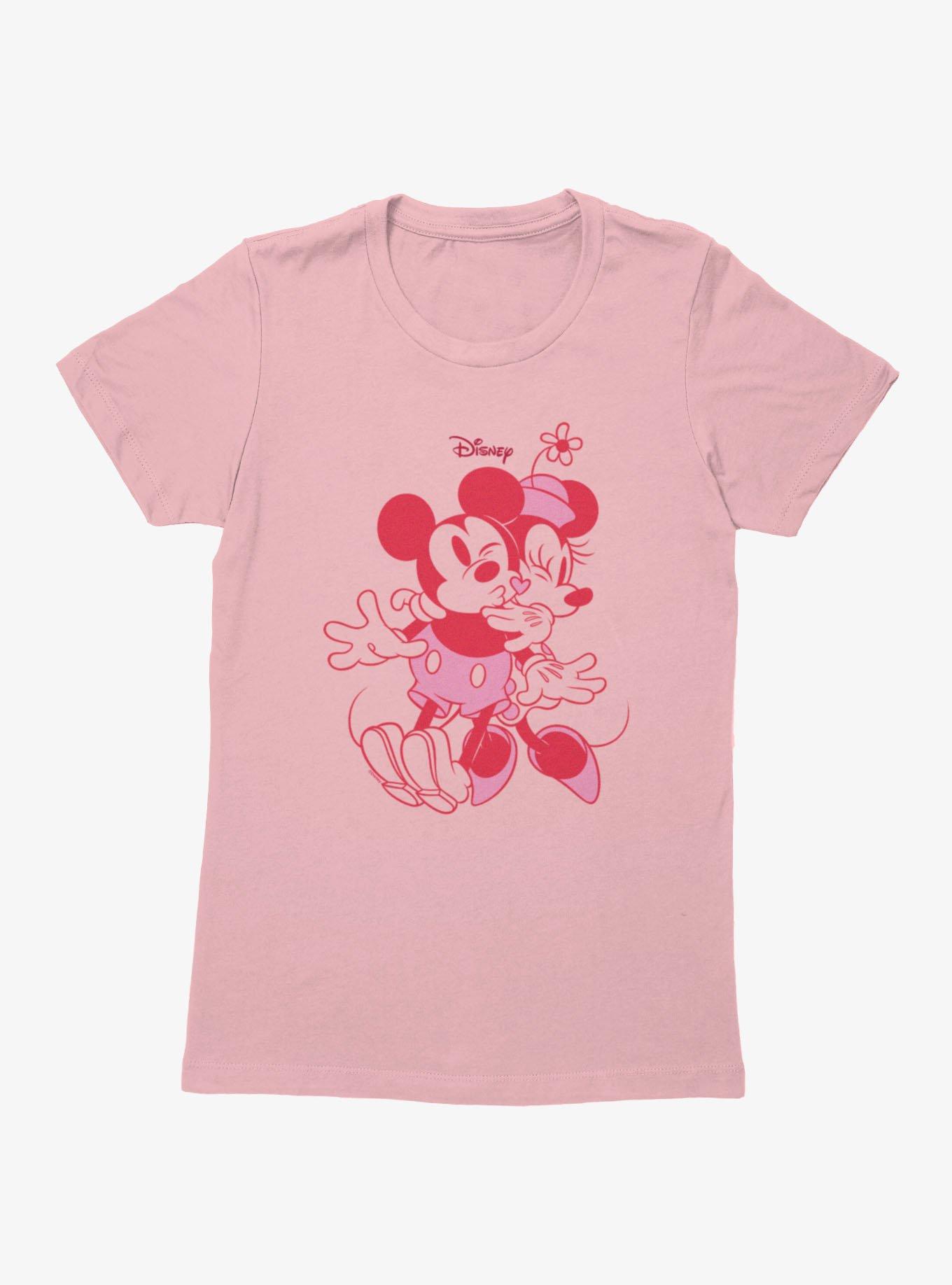 Disney Mickey Mouse Pink Hug And Heart Minnie Womens T-Shirt