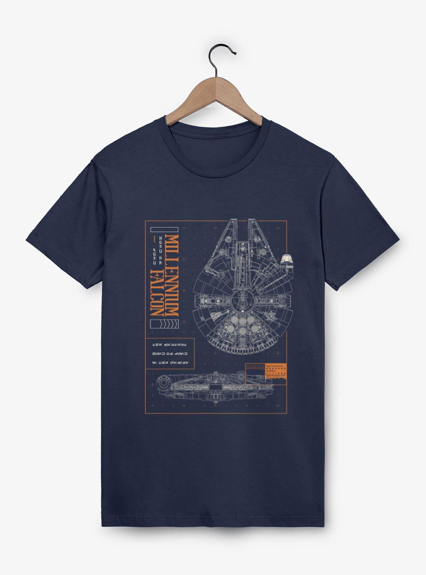 Star Wars Millenium Falcon Schematic Layout T-Shirt, , hi-res