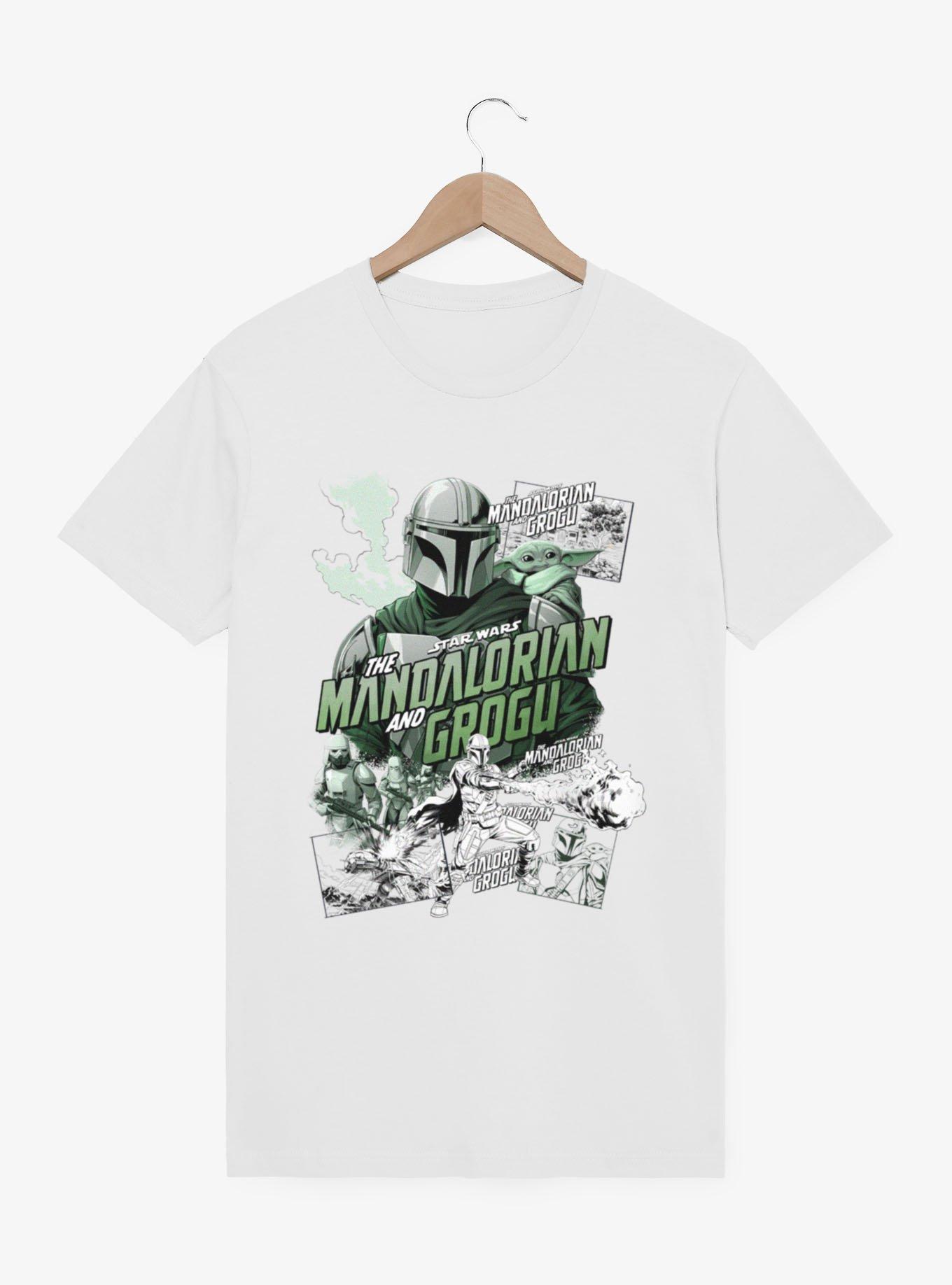 Star Wars The Mandalorian And Grogu Repeating Title Collage T-Shirt, , hi-res