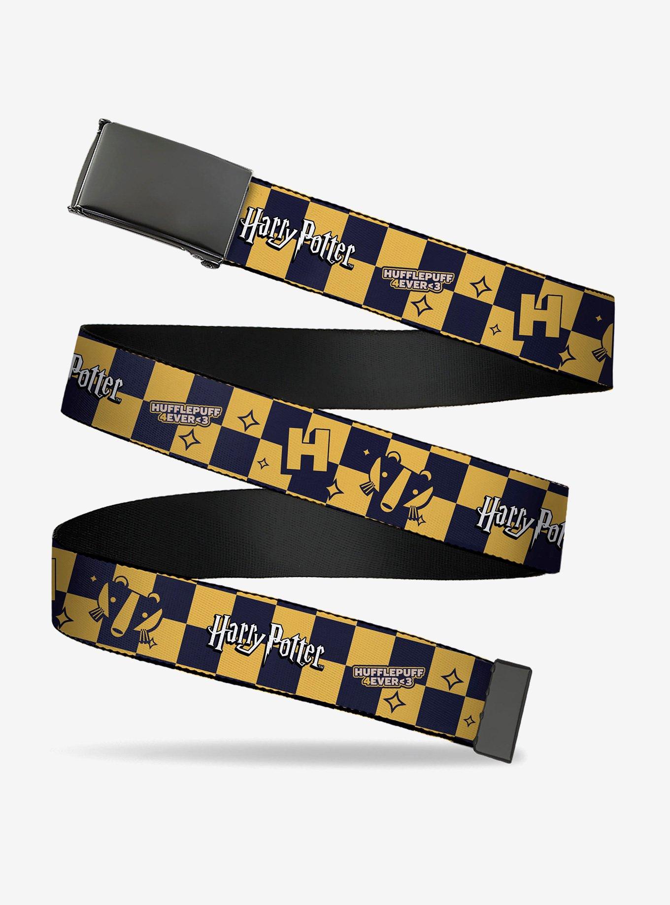Harry Potter Hufflepuff Icons Checker Clamp Buckle Belt