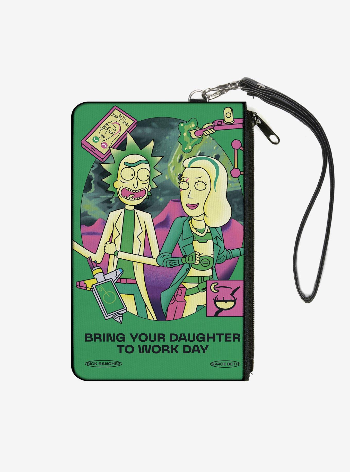 Rick and Morty with Beth Bring Your Daughter to Work Day Zip Clutch Wallet