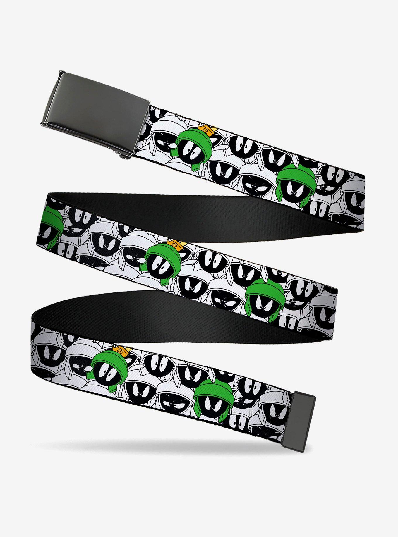 Looney Tunes Marvin the Martian Faces Stacked Clamp Buckle Belt, , hi-res