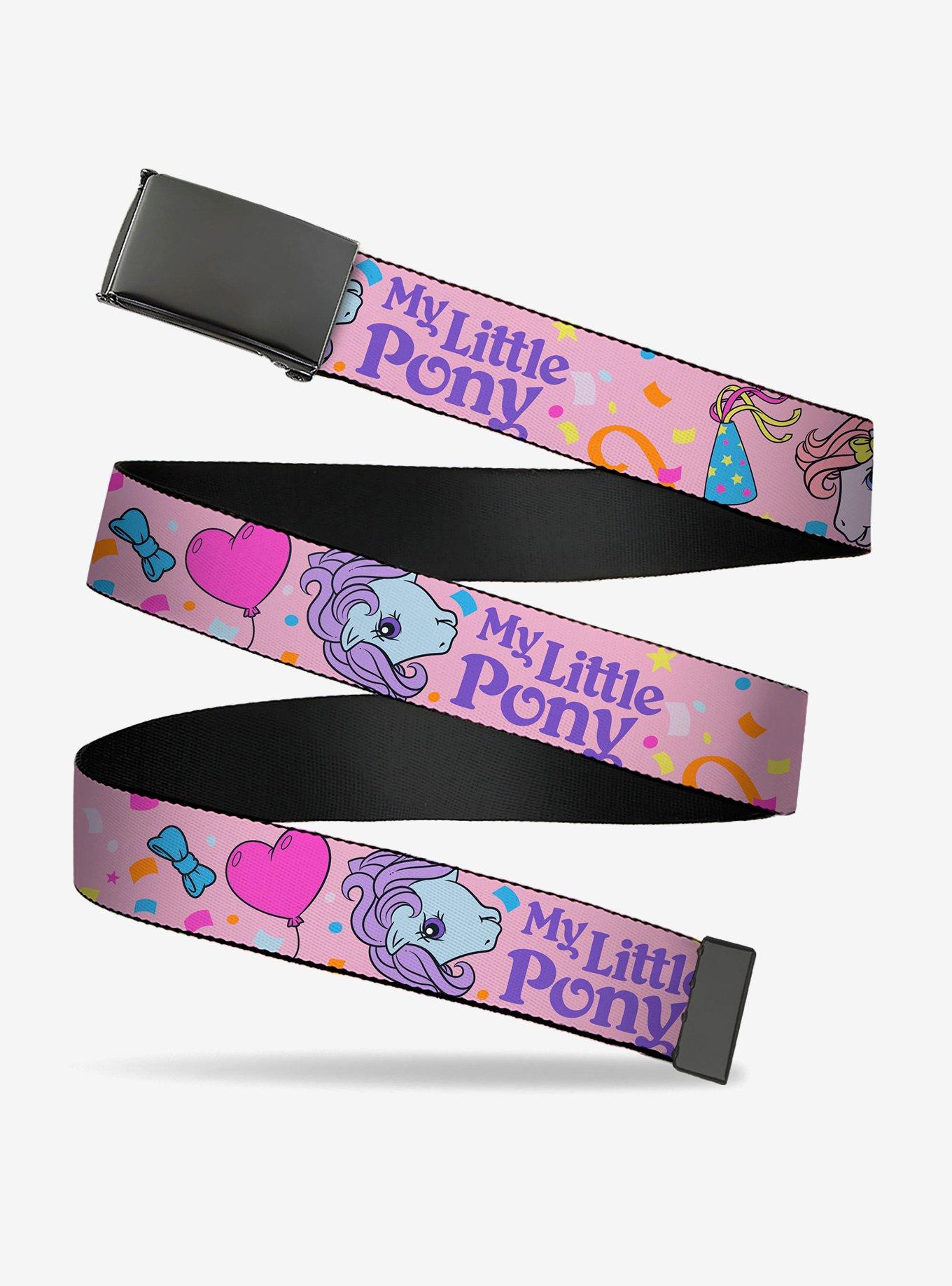 My Little Pony Three Pony Confetti Party and Logo Multi Clamp Buckle Belt, , hi-res