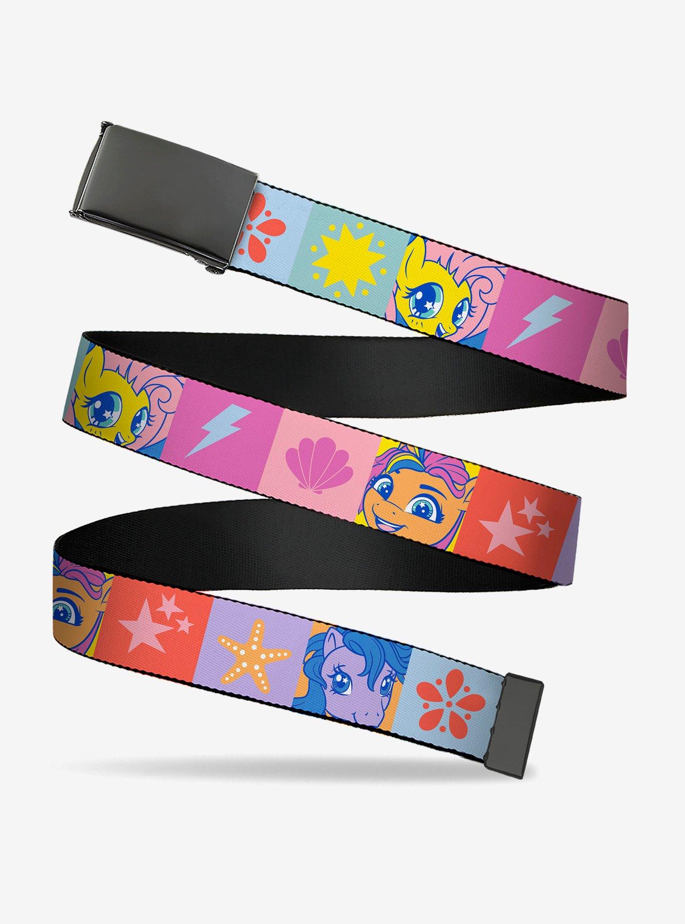 My Little Pony Faces and Cutie Mark Blocks Multi Clamp Buckle Belt