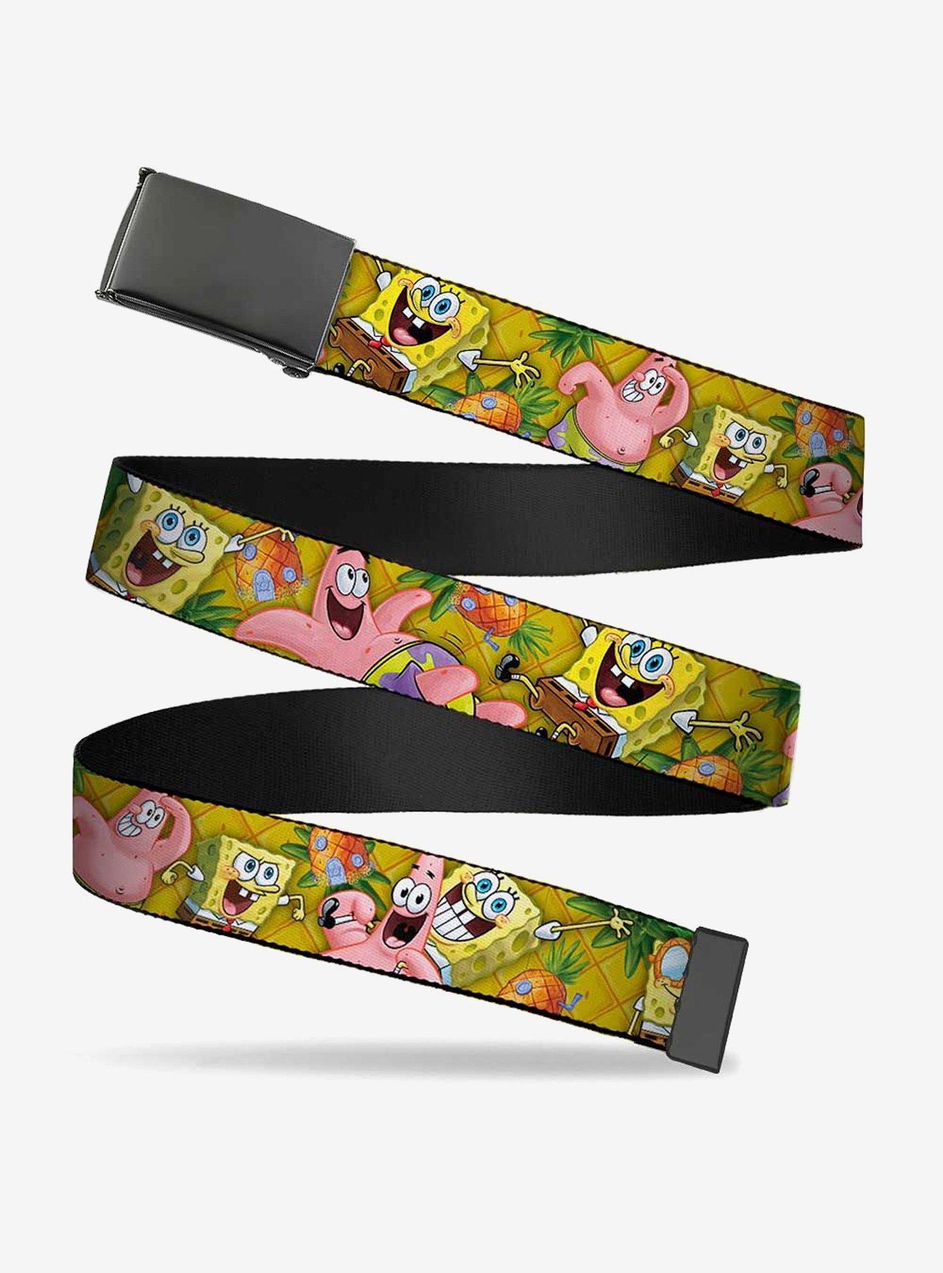 SpongeBob Patrick Starfish Poses Pineapple Gold Clamp Buckle Belt, , hi-res