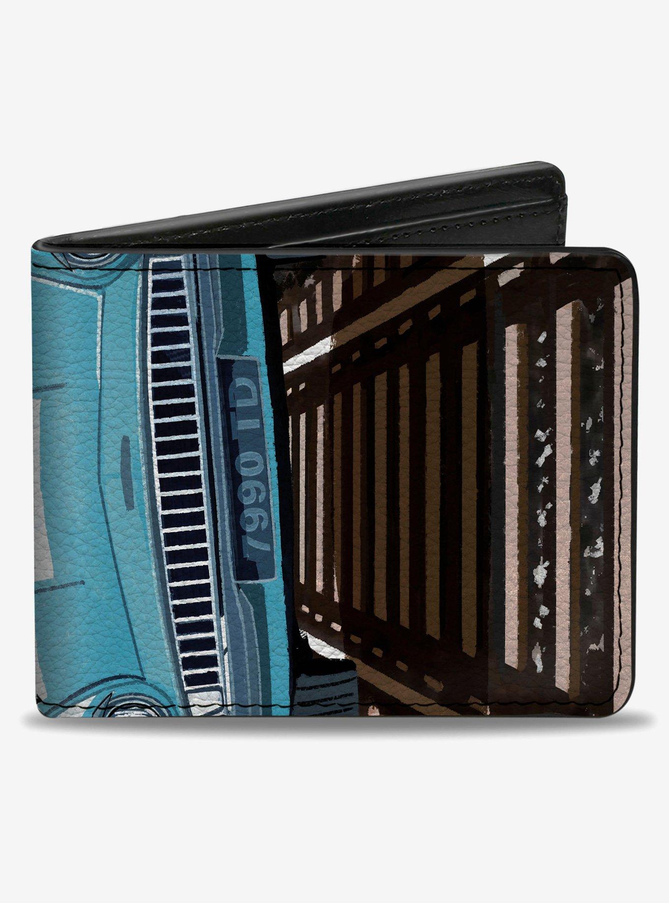 Harry Potter Ron and Harry Hogwarts Express Flying Car Cartoon Scene Bifold Wallet, , hi-res