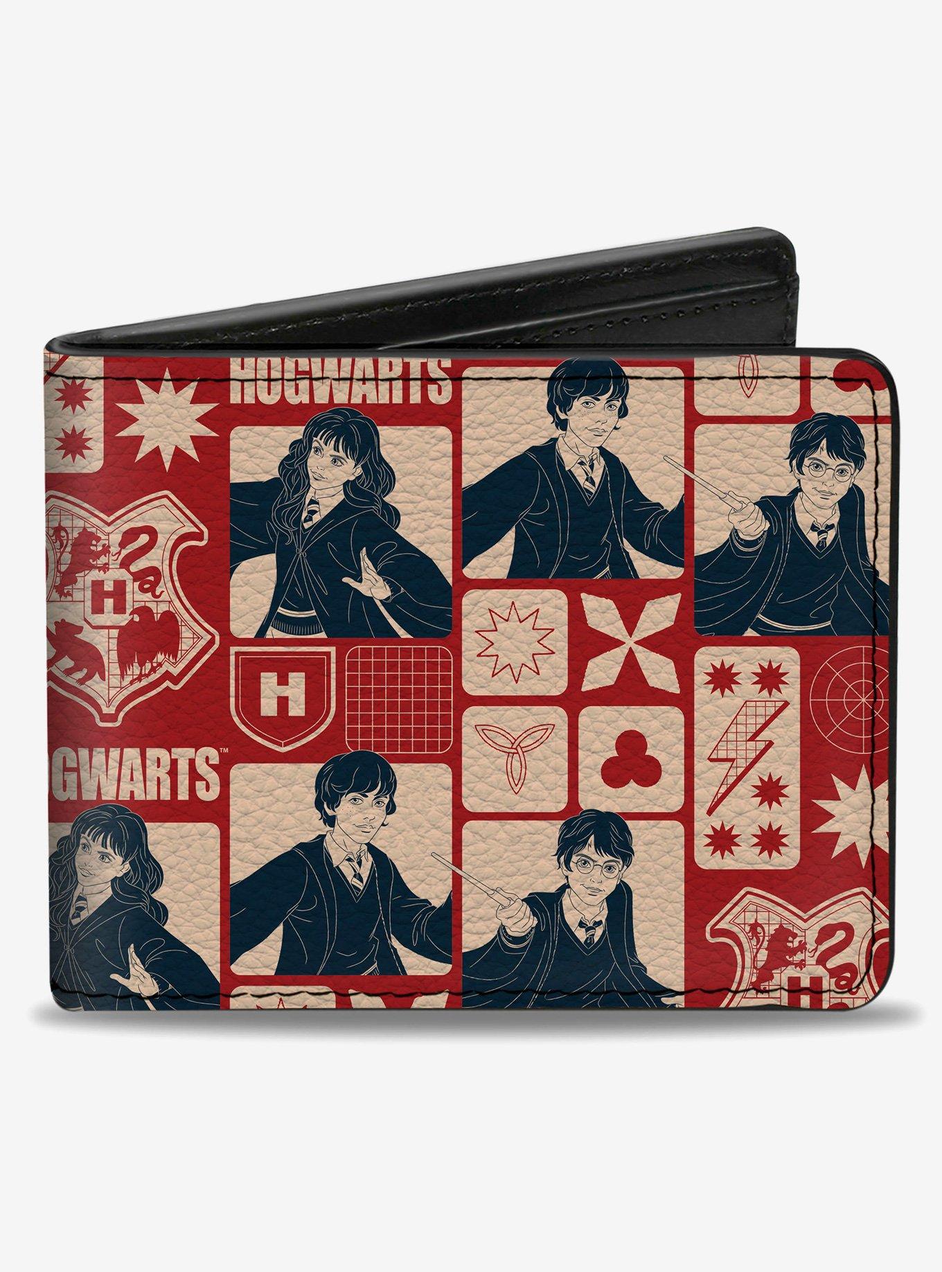 Harry Potter Hogwarts the Golden Trio Magic Collage Bifold Wallet