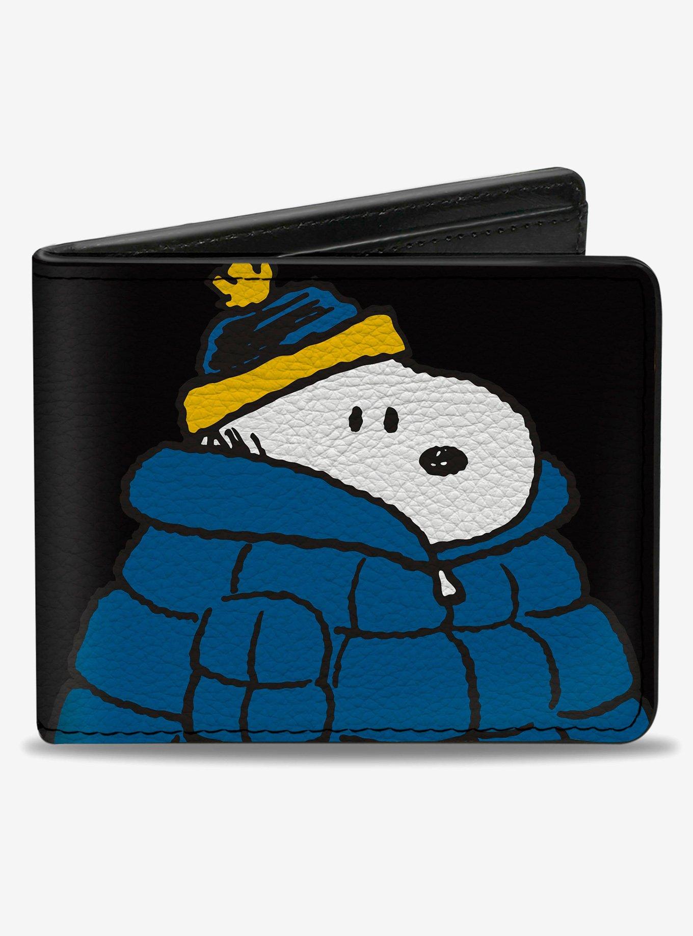 Peanuts Snoopy Holiday Blue Puffer Jacket Pose Bifold Wallet, , hi-res