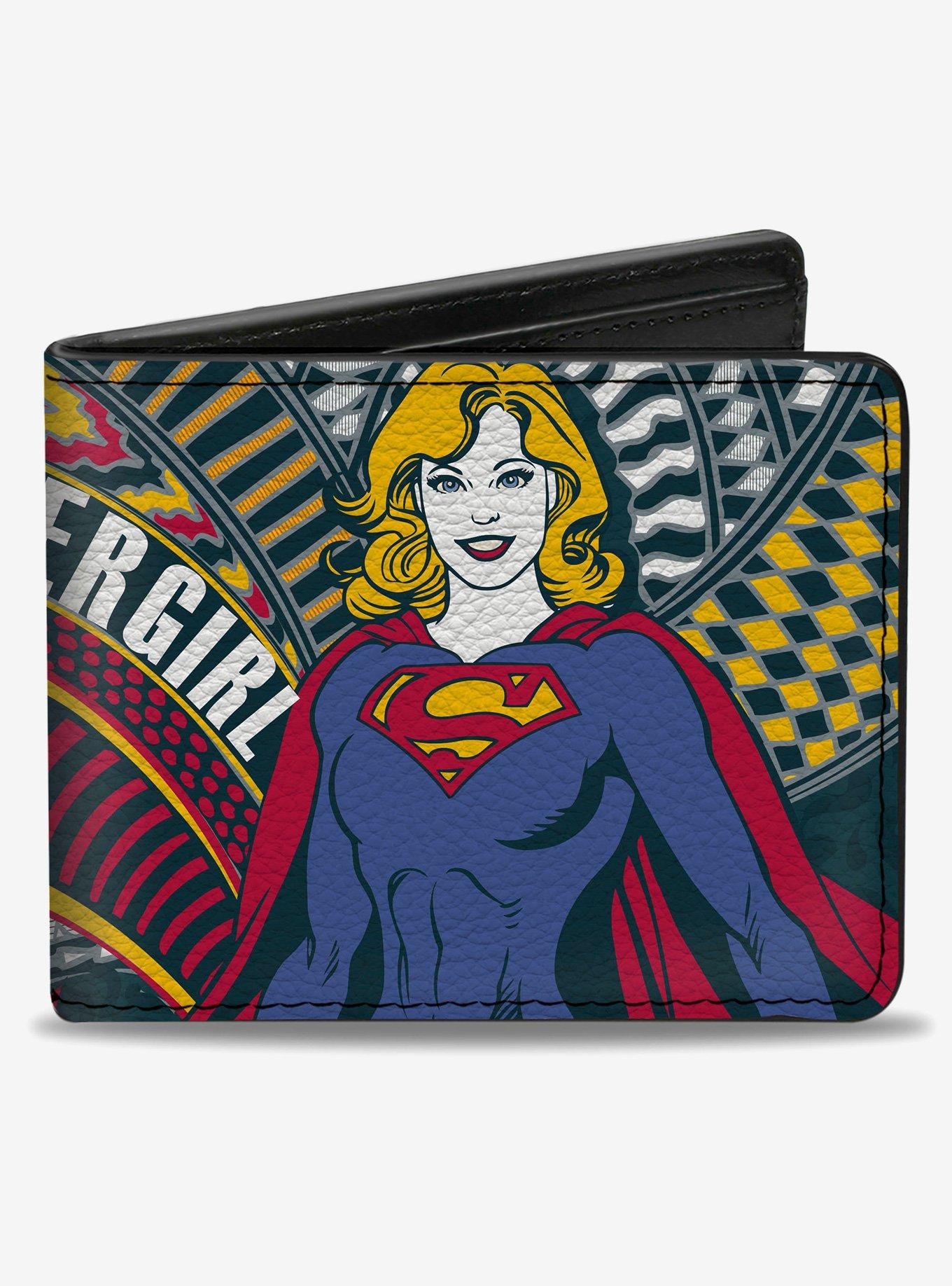 DC Comics Supergirl Pose and Super Shield Navy Bifold Wallet, , hi-res