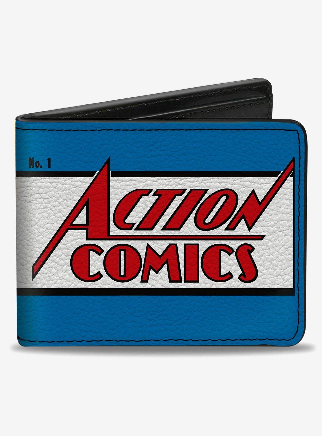 DC Comics Superman Action Comics Lifting Car Comic Book Cover Scene Bifold Wallet