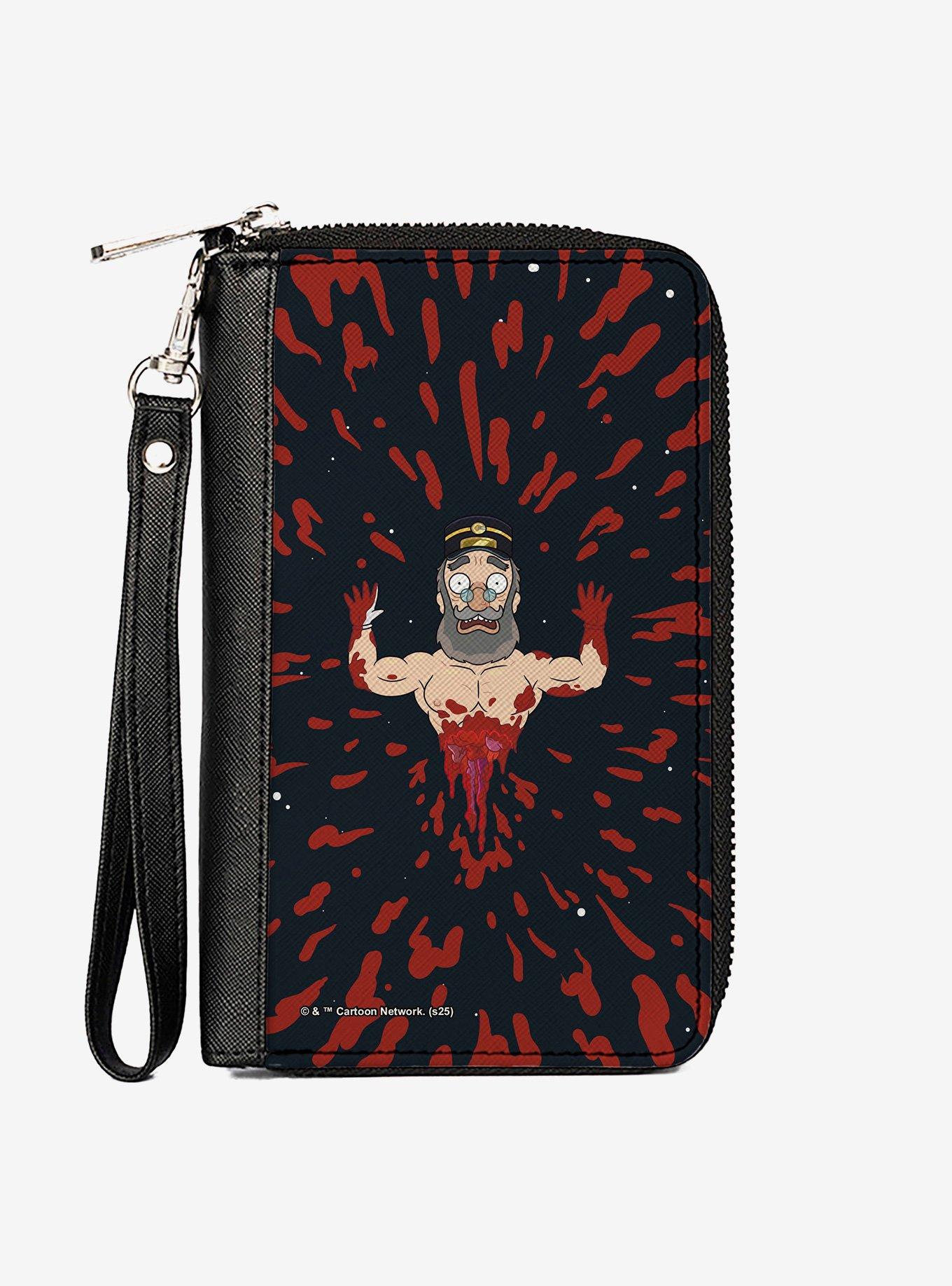 Rick and Morty Tickets Please Guy Explosion Scene Zip Around Wallet, , hi-res