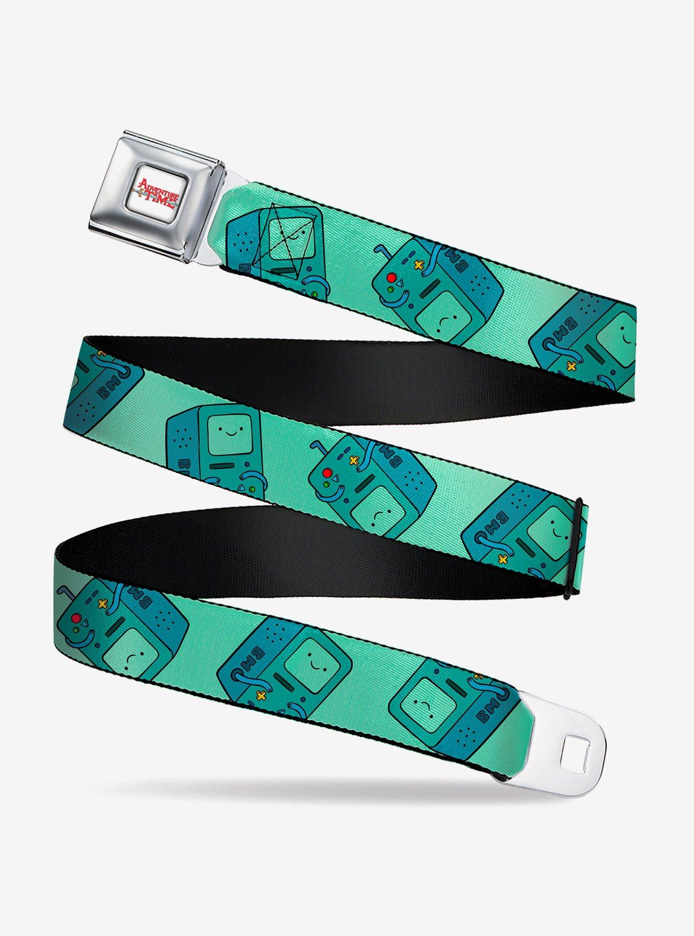 Adventure Time BMO Pose Flips Seafoam Youth Seatbelt Buckle Belt, , hi-res