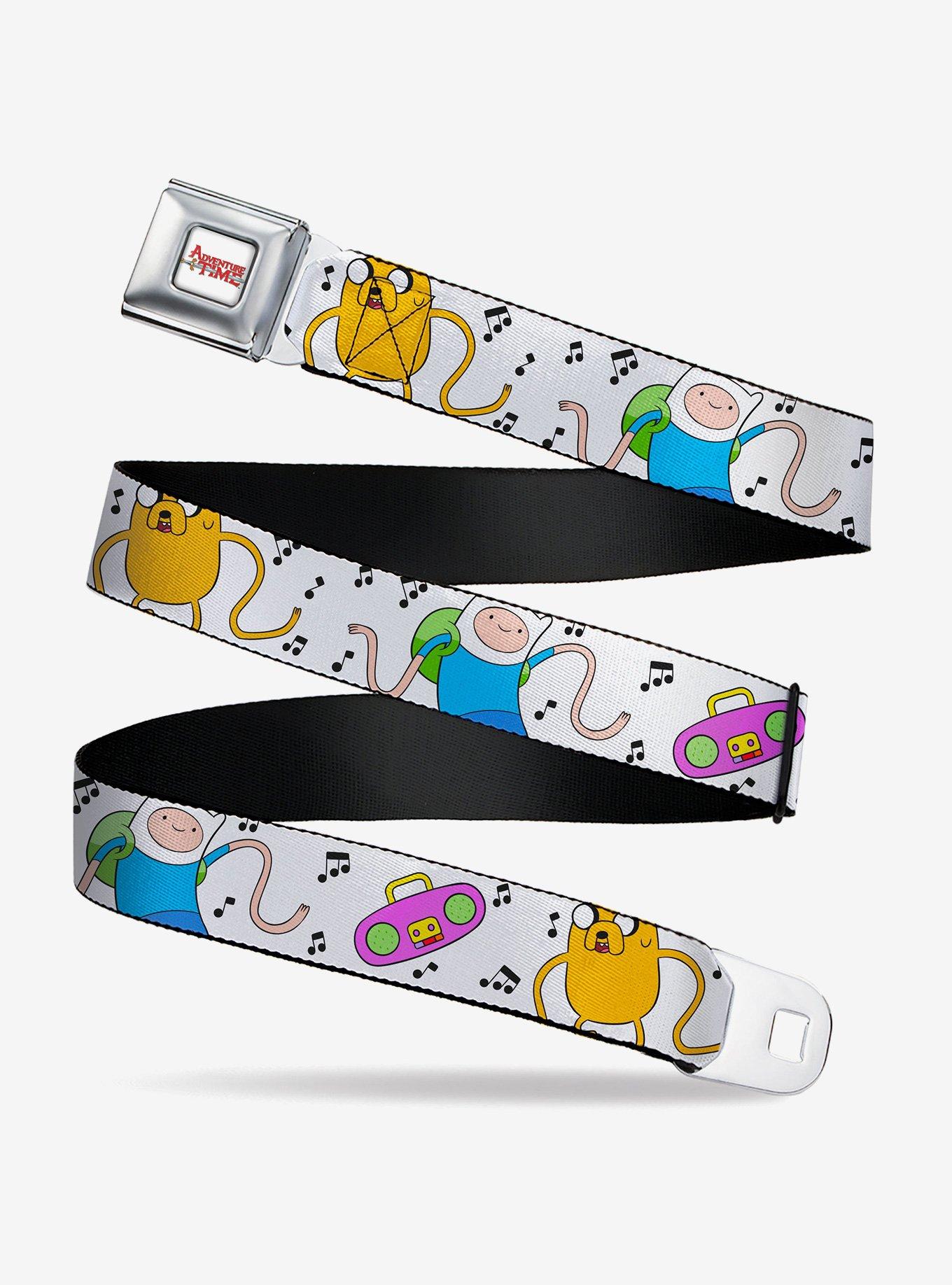 Adventure Time Finn and Jake Long Arms Dancing Pose Youth Seatbelt Buckle Belt